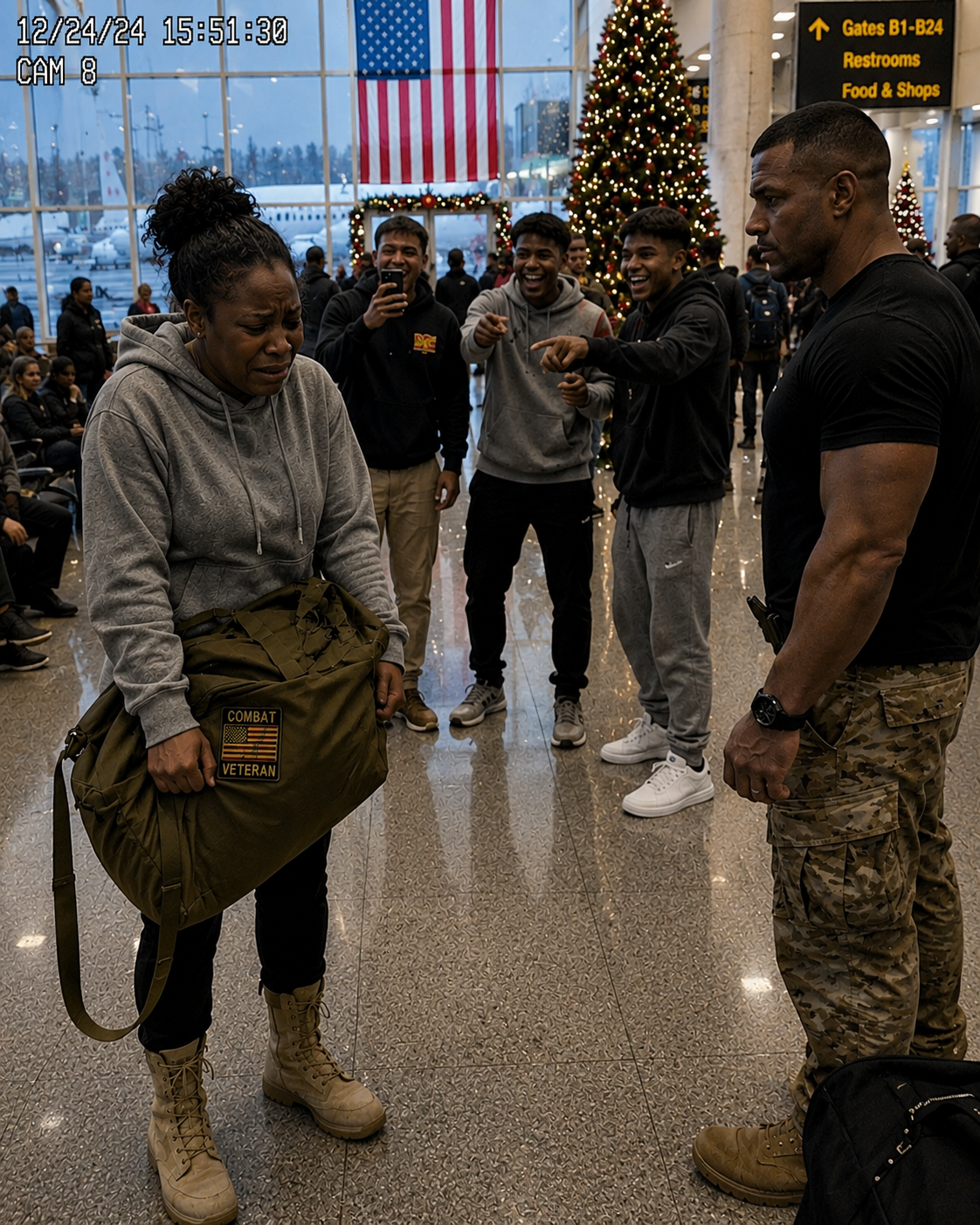 A SEAL saluted her in the airport, then whispered, “You brought my brother home.” I didn’t even know his name. But the Christmas Eve patch on my duffel bag told him everything. Now three kids who mocked her are frozen, and the whole terminal is watching. Who is she? - usnews