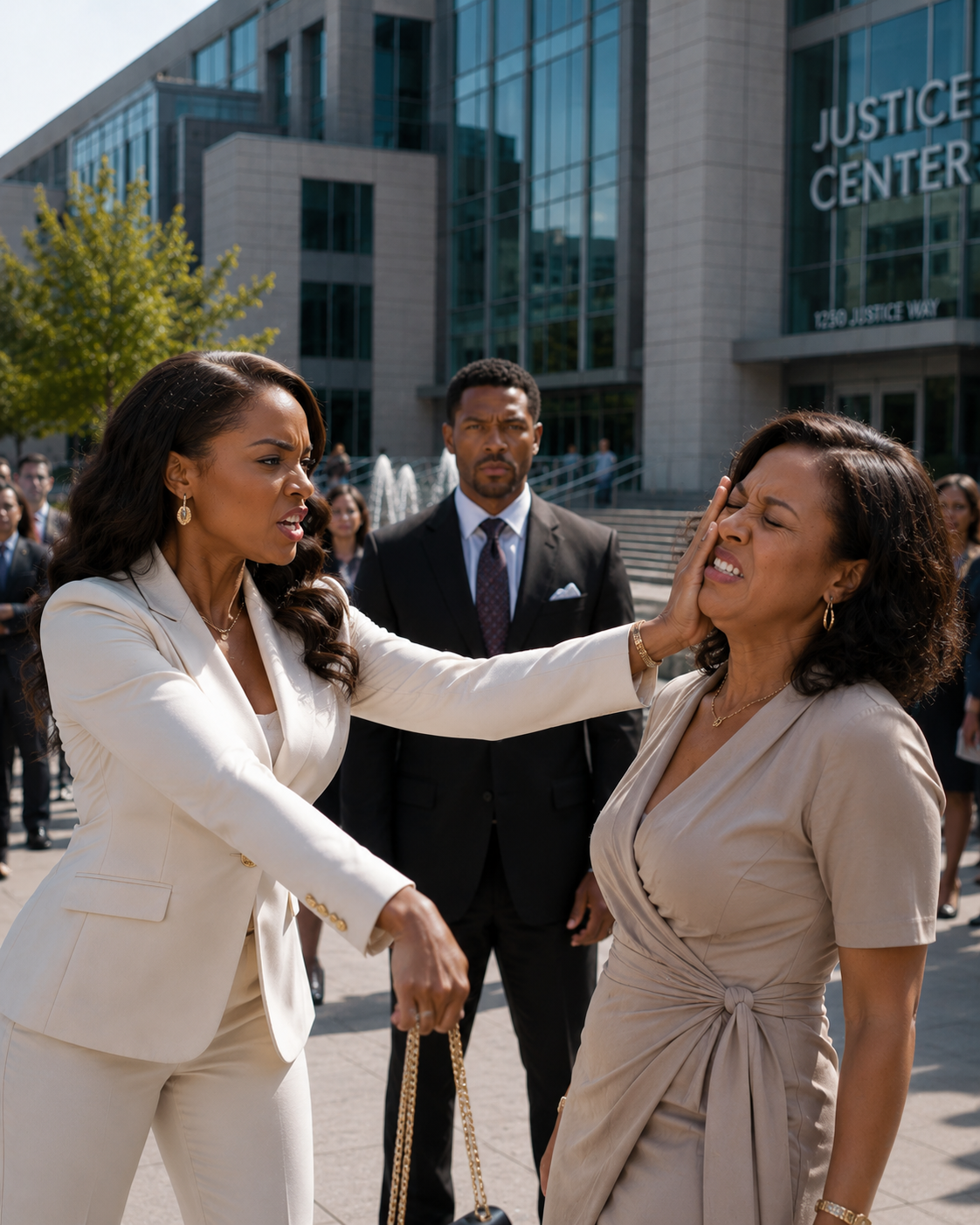 My Husband’s Mistress sʟᴀᴘᴘᴇᴅ Me Outside the Courtroom. I Didn’t Cry, I Didn’t Scream… I Just Smiled. Minutes Later, the Entire Room Found Out Who I Really Was.