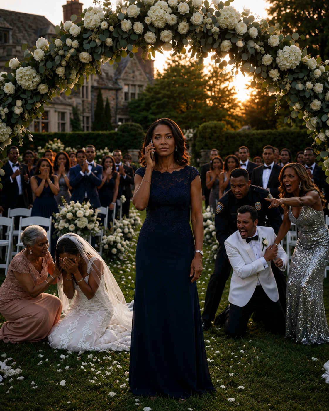 My son-in-law slapped me in front of two hundred wedding guests and whispered, “Hand over the farm keys. Now.” My daughter stood beside him in her lace gown, shaking. “Mom, please. Just do it.” They thought I was just an old widow clinging to land I couldn’t protect. So I walked outside, called the sheriff, and said the one sentence Brent never expected: “It’s time.”