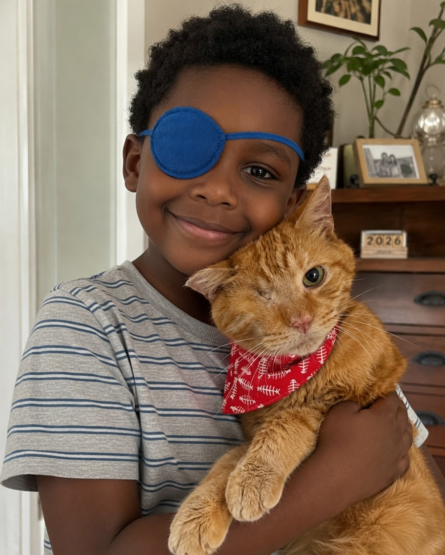 My Son Brought Home a One-Eyed Ginger Cat Because He Said They Matched – What We Discovered Under That Cat's Collar Two Days Later Brought Us to Our Knees