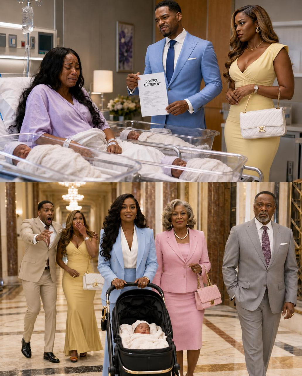 After I gave birth to our triplets, my husband brought his mistress to the hospital, a Birkin hanging from her arm, just to humiliate me. “You’re too ugly now. Sign the divorce,” he sneered.