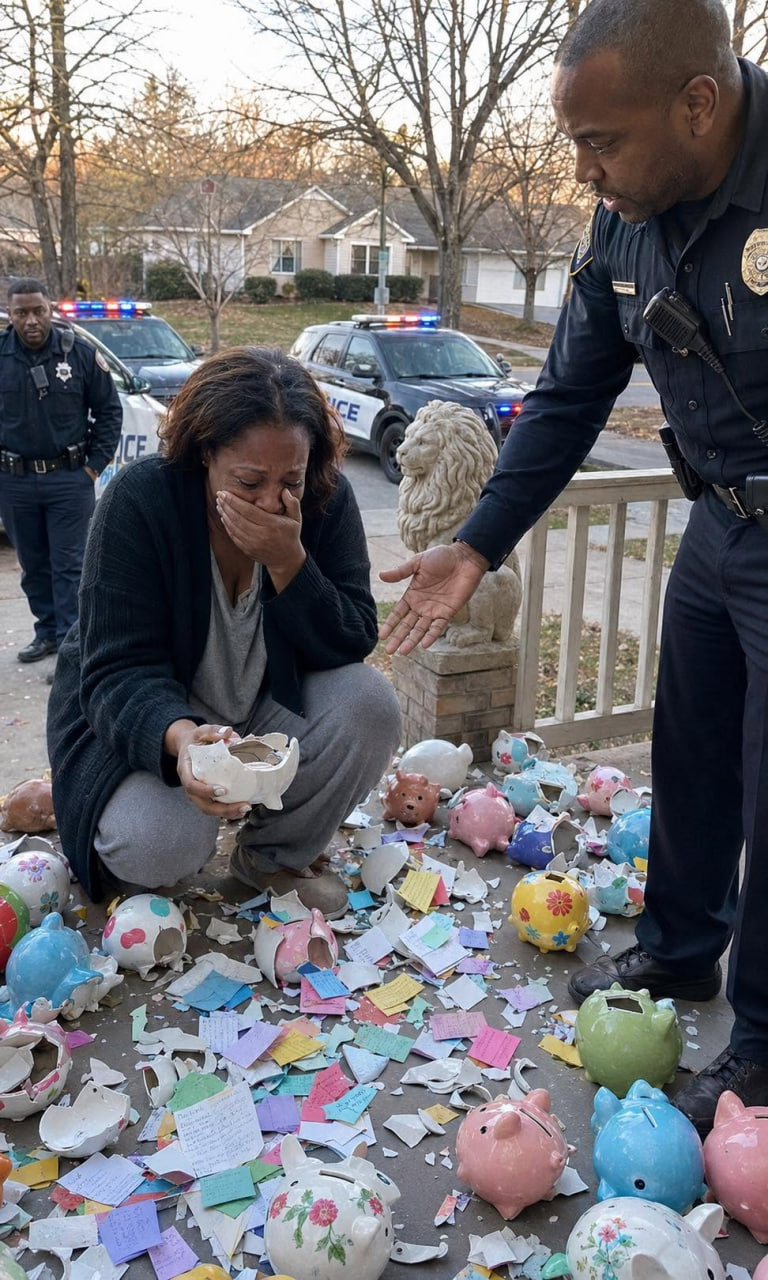 My 6-Year-Old Son Gave All His Savings to Help Our Elderly Neighbor – The Next Morning, Our Yard Was Filled with Piggy Banks, and Patrol Cars Were Everywhere