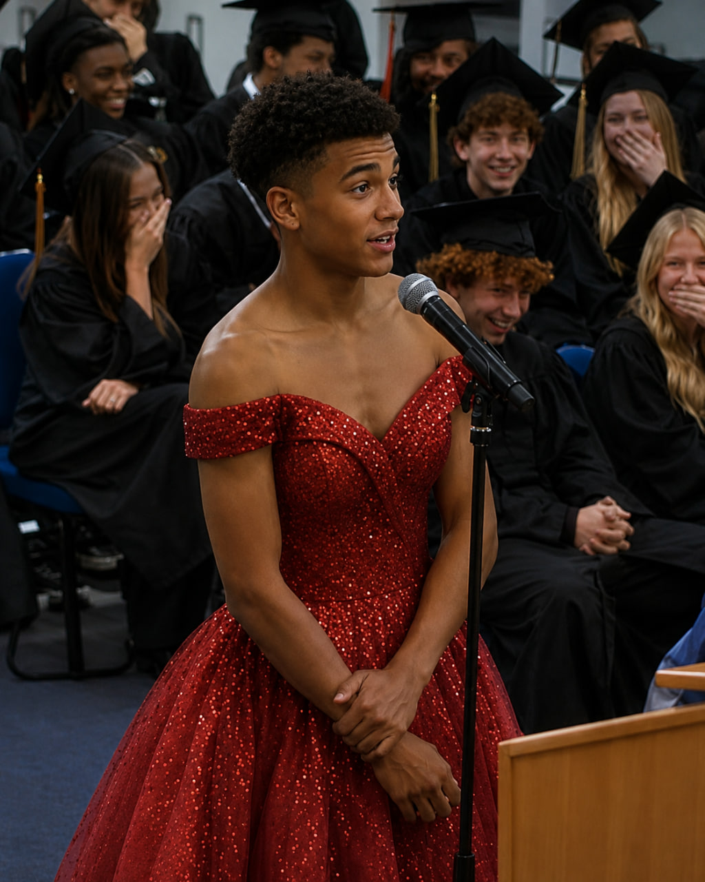 My Son Walked Into Graduation Wearing a Red Dress — The Reason Silenced the Entire Room - usnews