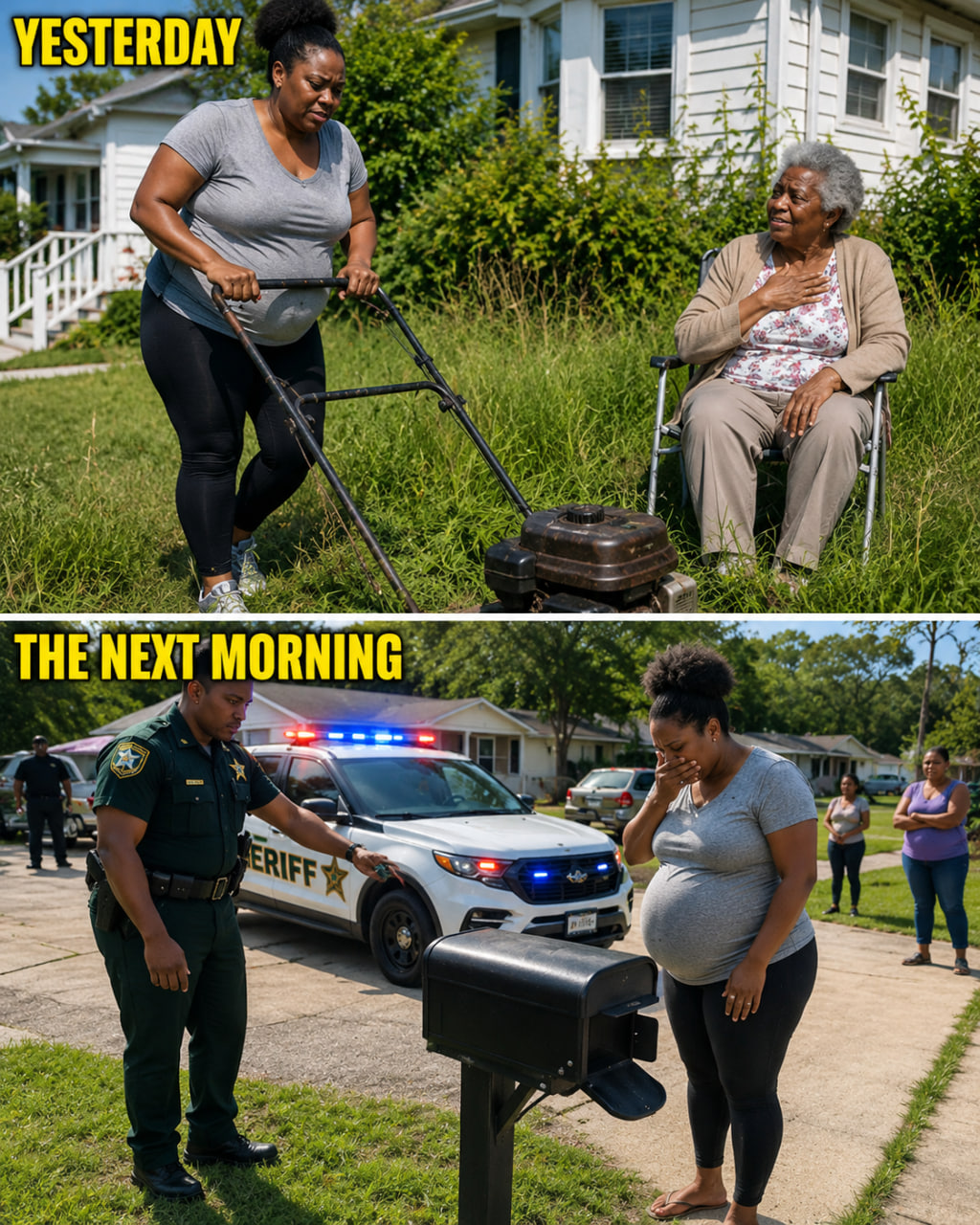 I Mowed the Lawn for the 82-Year-Old Widow Next Door – The Next Morning, a She.riff Woke Me up with a Request That Made My Bl.00d Run Cold