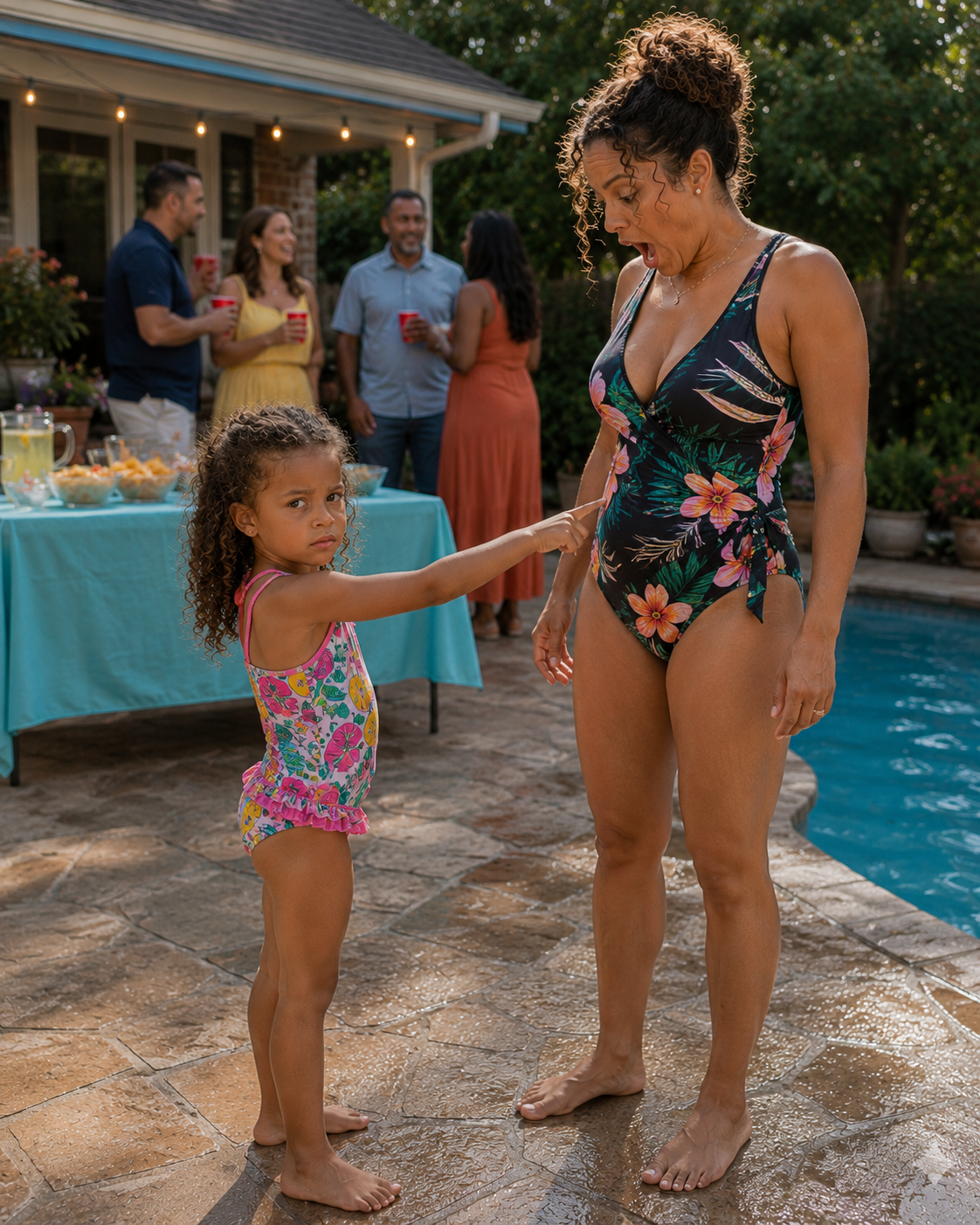 At My Daughter's Third Birthday Pool Party, She Pointed at My Stepmom's Belly and Said, 'Daddy's in There' – I Laughed Until I Saw What She Was Really Pointing At