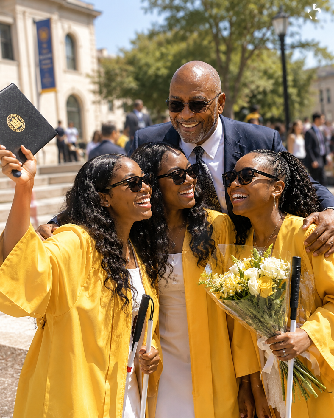 MY WIFE ABANDONED ME AFTER OUR BLIND TRIPLET DAUGHTERS WERE BORN—18 YEARS LATER, THEIR GRADUATION SPEECH LEFT EVERYONE IN TEARS