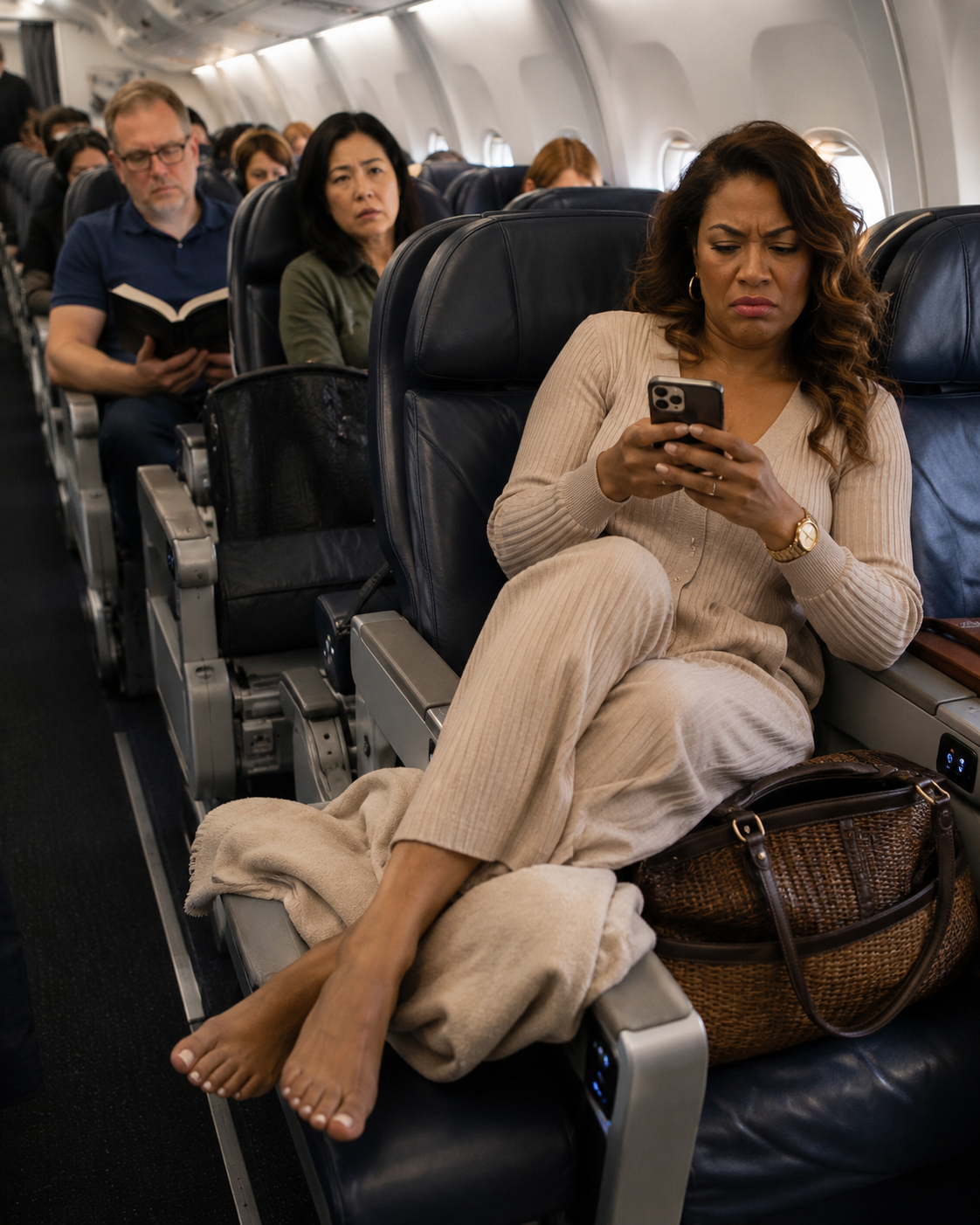 A Woman Refused to Leave the Airplane Seat I Had Paid For – What My 10-Year-Old Daughter Pulled Out of Her Backpack Left Every Passenger Speechless