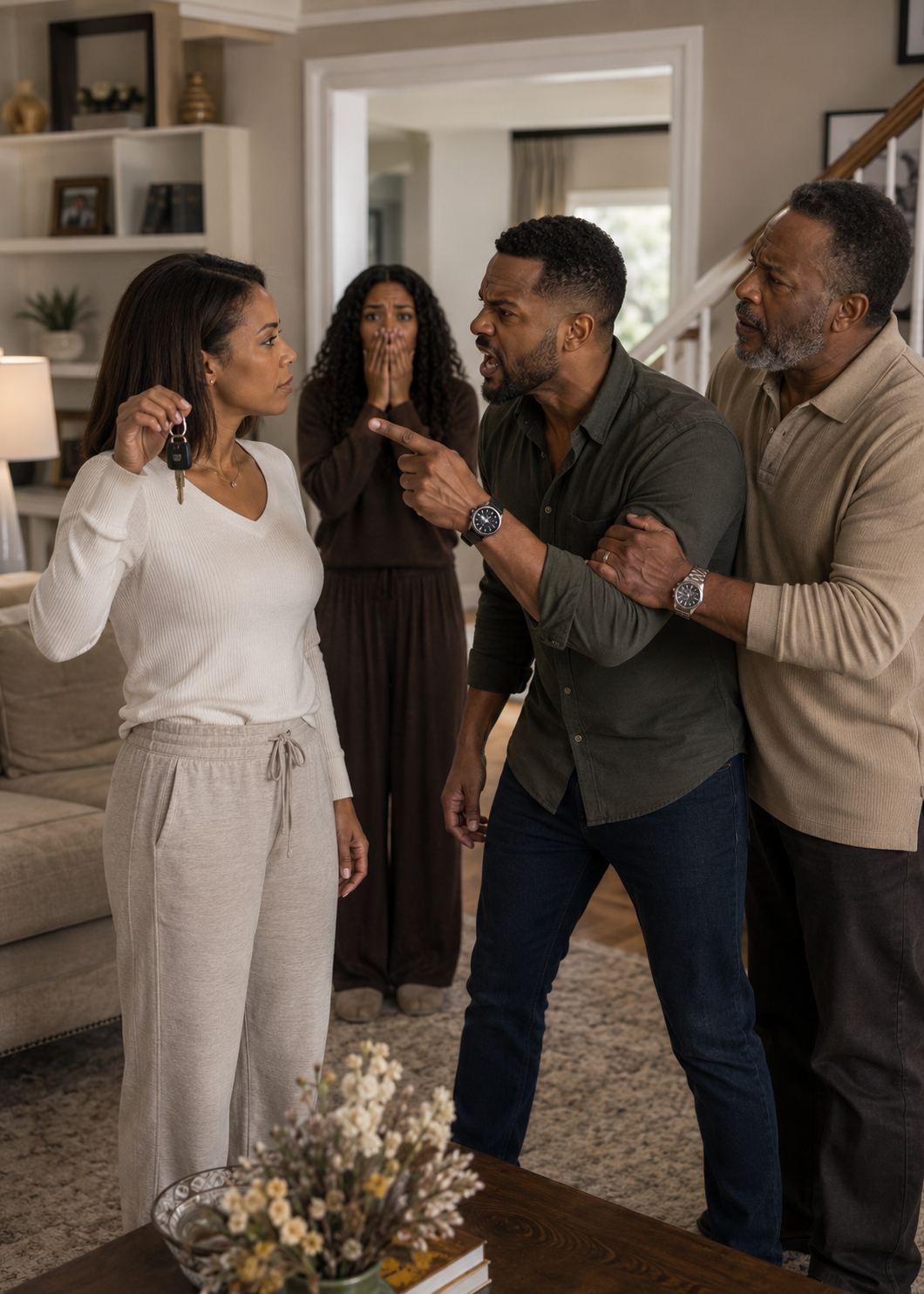 My father-in-law came to see the house my parents bought for me, but when my husband started giving rooms to his family and demanded the keys, one sentence made his dad go pale…