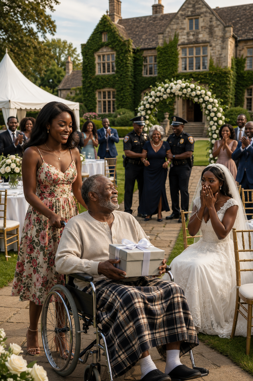 My grandfather flew six hours to attend my brother’s wedding—but my parents sat him behind the trash cans. My mother hissed, ‘That old beggar will embarrass us.’ When I spoke up, she slapped me and threw me out. Five minutes later, when a convoy of bulletproof SUVs crashed the gates, my dear family could not stop screaming…