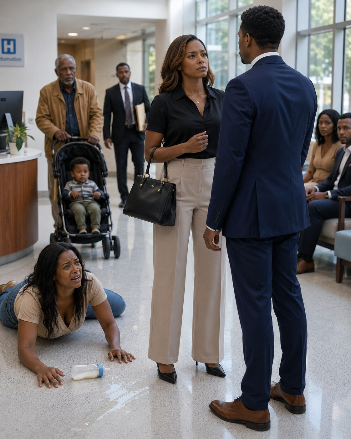 One year after the divorce, I ran into my ex-husband at the hospital, and when he smirked about having a one-year-old son with my former best friend, I smiled and said, “Really?” — five minutes before a man walked in and she dropped the baby bottle.