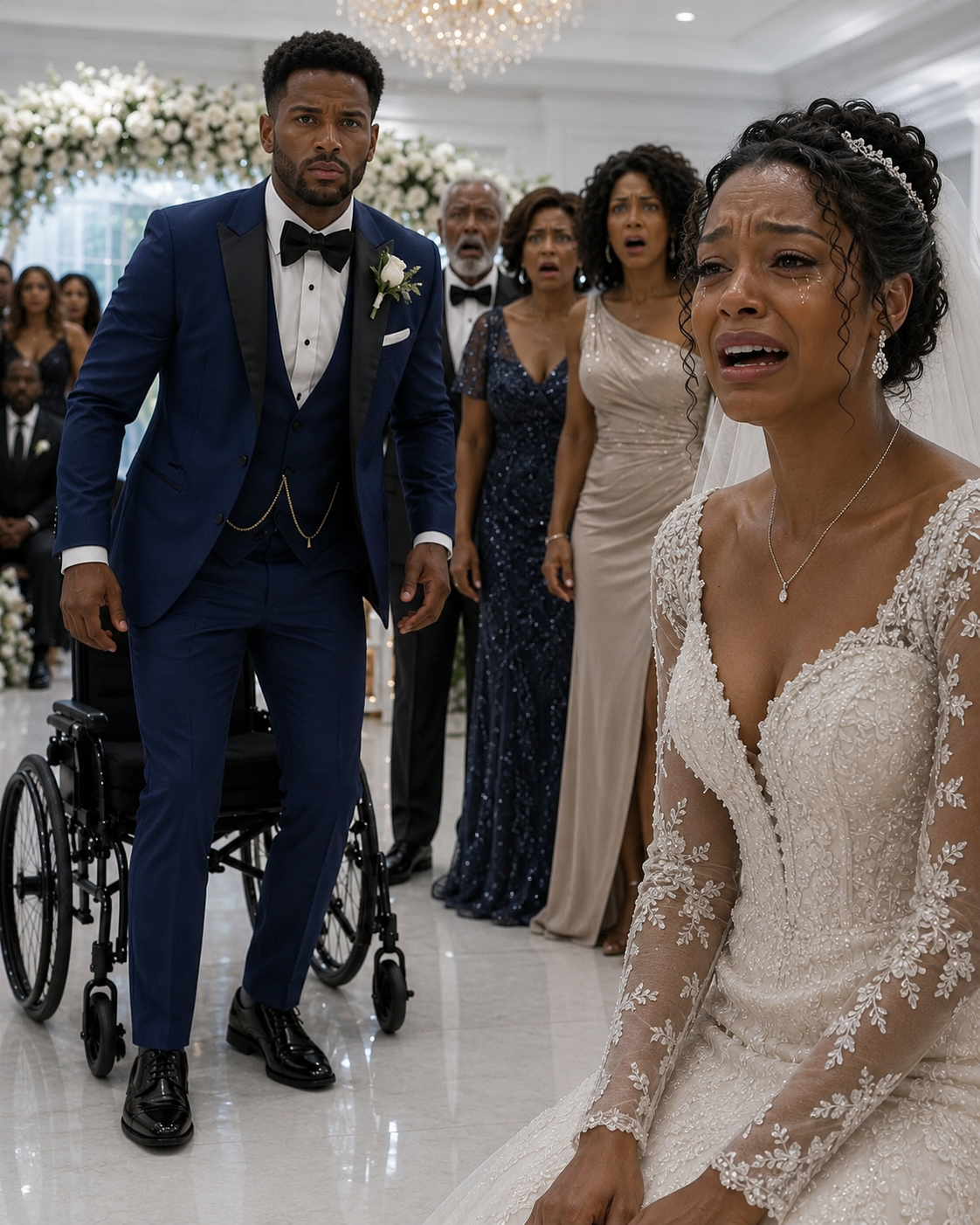 My parents and younger sister laughed loudly at my wedding. “Of course only a cripple would marry a failure like her,”