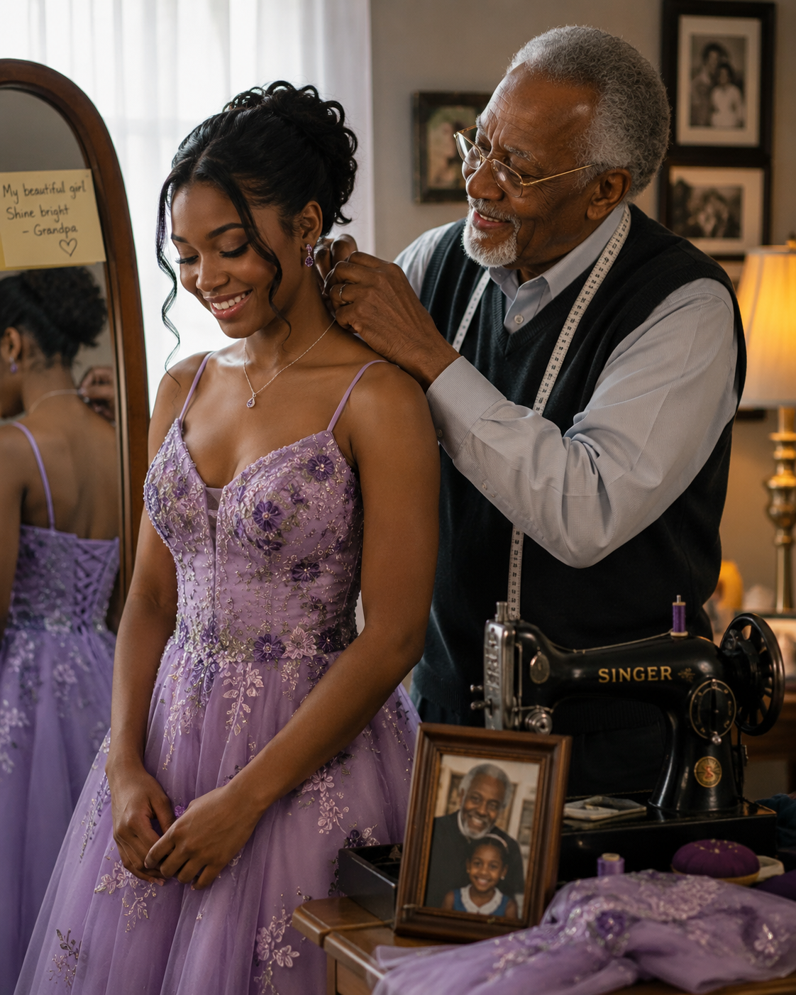 My Grandpa Sewed My Prom Dress 5 Days Before He Passed Away – My Classmates Laughed Until the Most Popular Boy at School Taught Them a Lesson