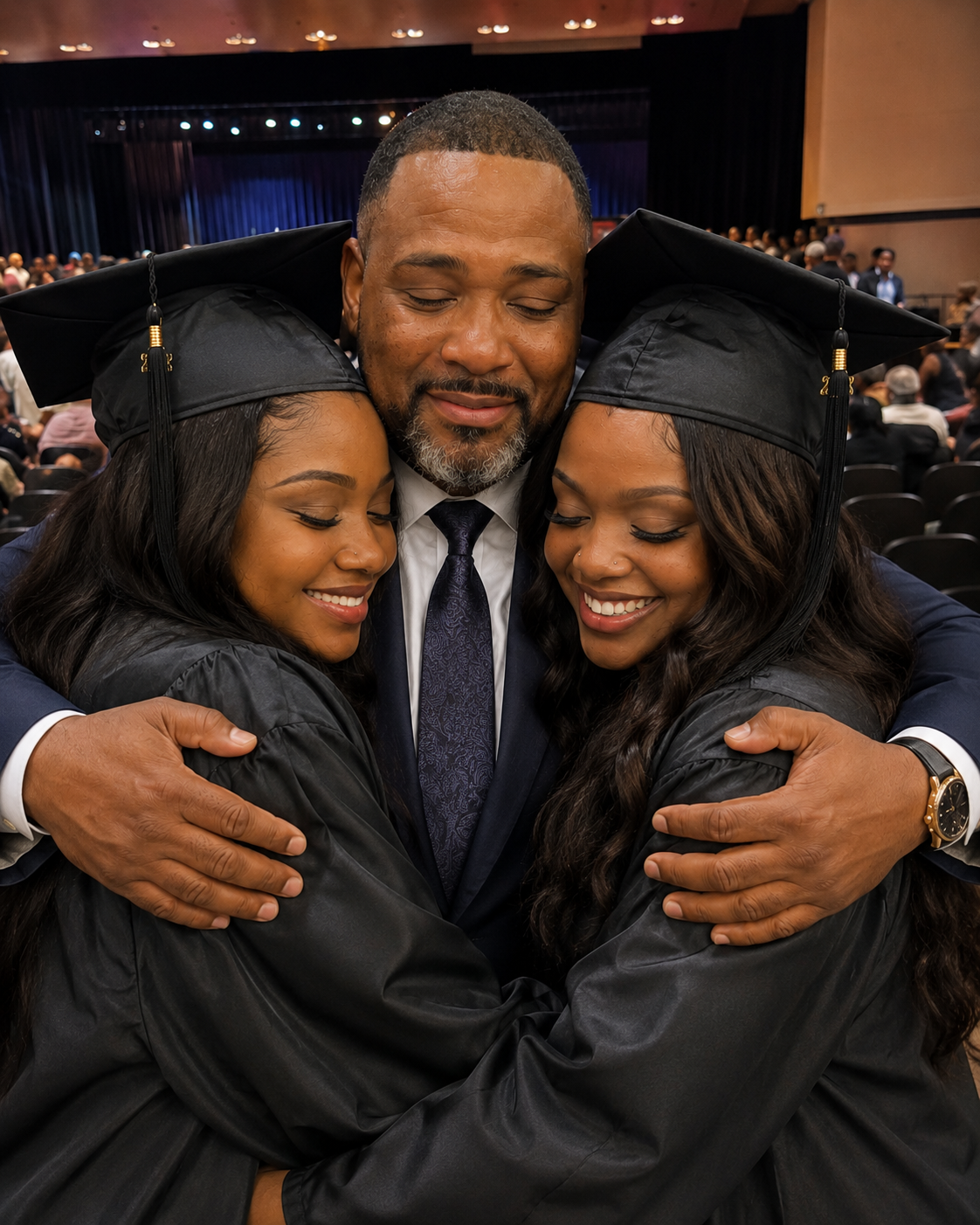 MY WIFE WALKED OUT ON OUR TWIN DAUGHTERS JUST DAYS AFTER THEY WERE BORN. EIGHTEEN YEARS LATER, SHE SHOWED UP AT THEIR GRADUATION WITH A “SPECIAL SURPRISE.” BUT WHAT MY GIRLS DID NEXT LEFT ALL 300 PEOPLE IN THE AUDITORIUM COMPLETELY SILENT.