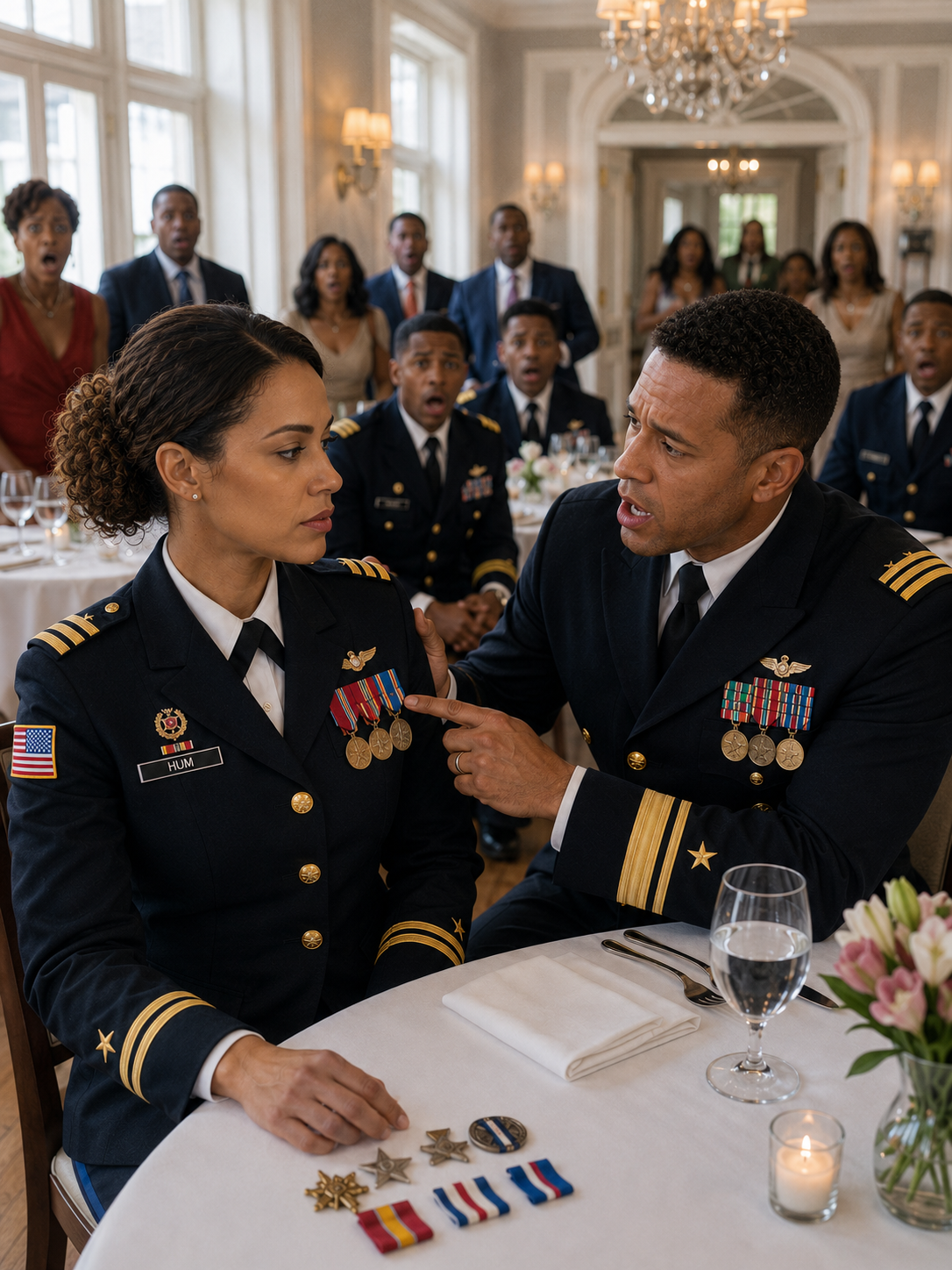 My mother forced me into a blind date with a Navy Commander, insisting I should be grateful a "decorated officer" even looked my way. But the second we sat down, his arrogance came out. He grabbed my arm and smirked, "You'll follow my rules, sweetheart." I didn't argue. I just reached into my bag and set my Admiral's medal on the table with a sharp clink. "Actually, Commander... you're way out of line." The blood instantly drained from his face.