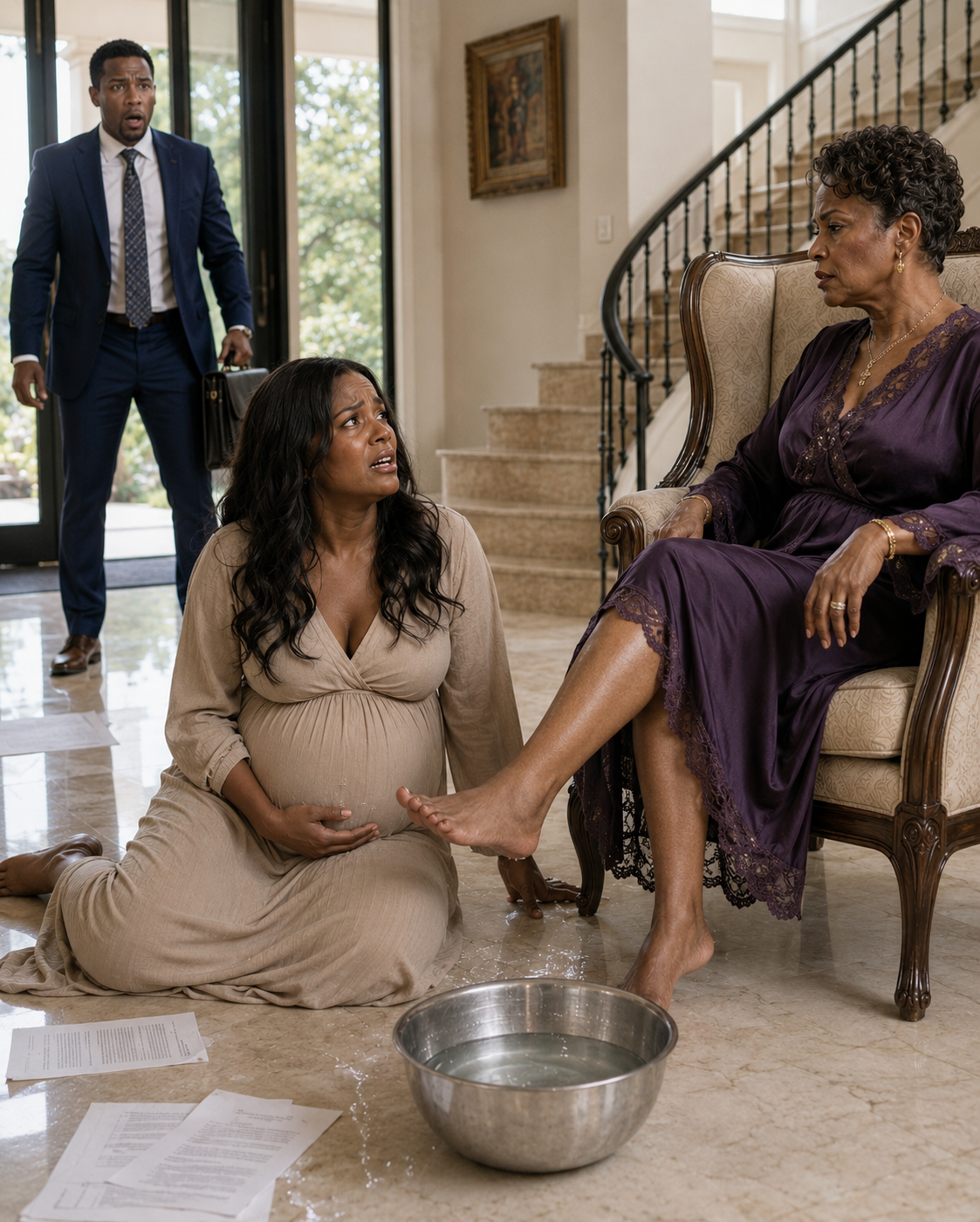 I came home early to grab a folder and found my wife, eight months pregnant, on her knees washing my mother’s feet. “She’s only paying for the food she eats,” my mother said.
