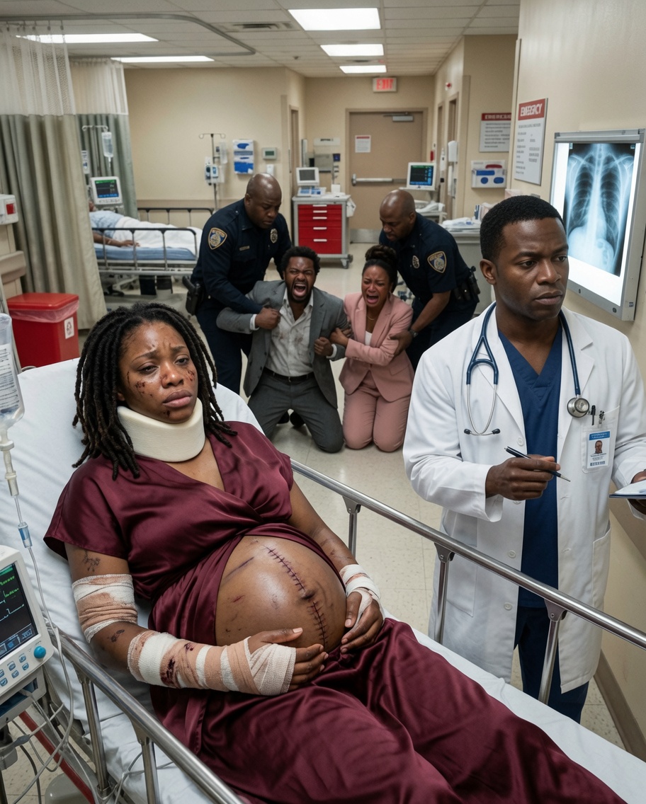 My husband abused me every day. I was 5 months pregnant, fighting internal bleeding and three broken ribs, while my husband wept at my bedside: “She fell down the stairs, Doctor! Please save her!” He expected sympathy. Instead, the surgeon stared at my injuries with cold, piercing eyes. He didn’t ask a single question. He simply looked at my husband, pressed the alarm, and commanded: “Lock the doors. Call the police.”