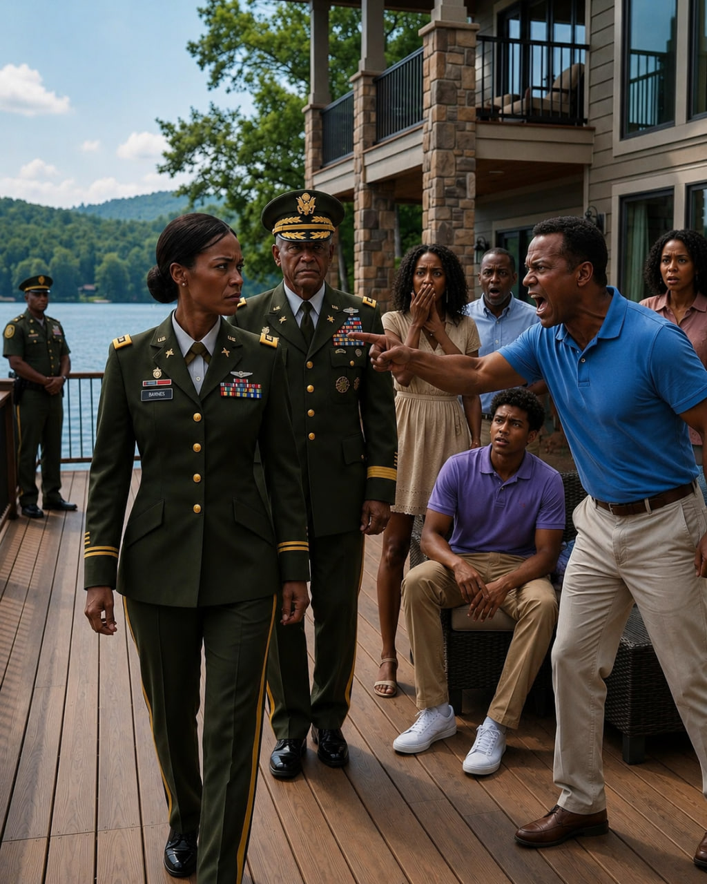 I came home hoping for one peaceful weekend before deploying, only to stand frozen as I found my brother-in-law and his entire family brazenly occupying my lakefront villa. Looking at my simple civilian clothes, he laughed mockingly and barked, ‘What kind of freeloader is this? Get the hell out right now!’ I just smiled and quietly turned away without a single argument—because that fool had absolutely no idea whose house he had just seized, or who exactly he had just ordered to leave.