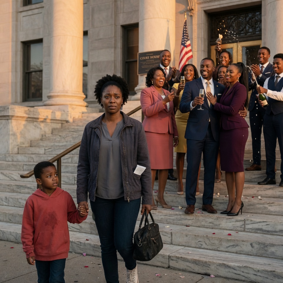 Five minutes after signing the divorce papers, I walked out of the courthouse with nothing but my son. Behind me, my ex-husband, his new partner, and his family were already celebrating his “fresh start”… until his phone rang.