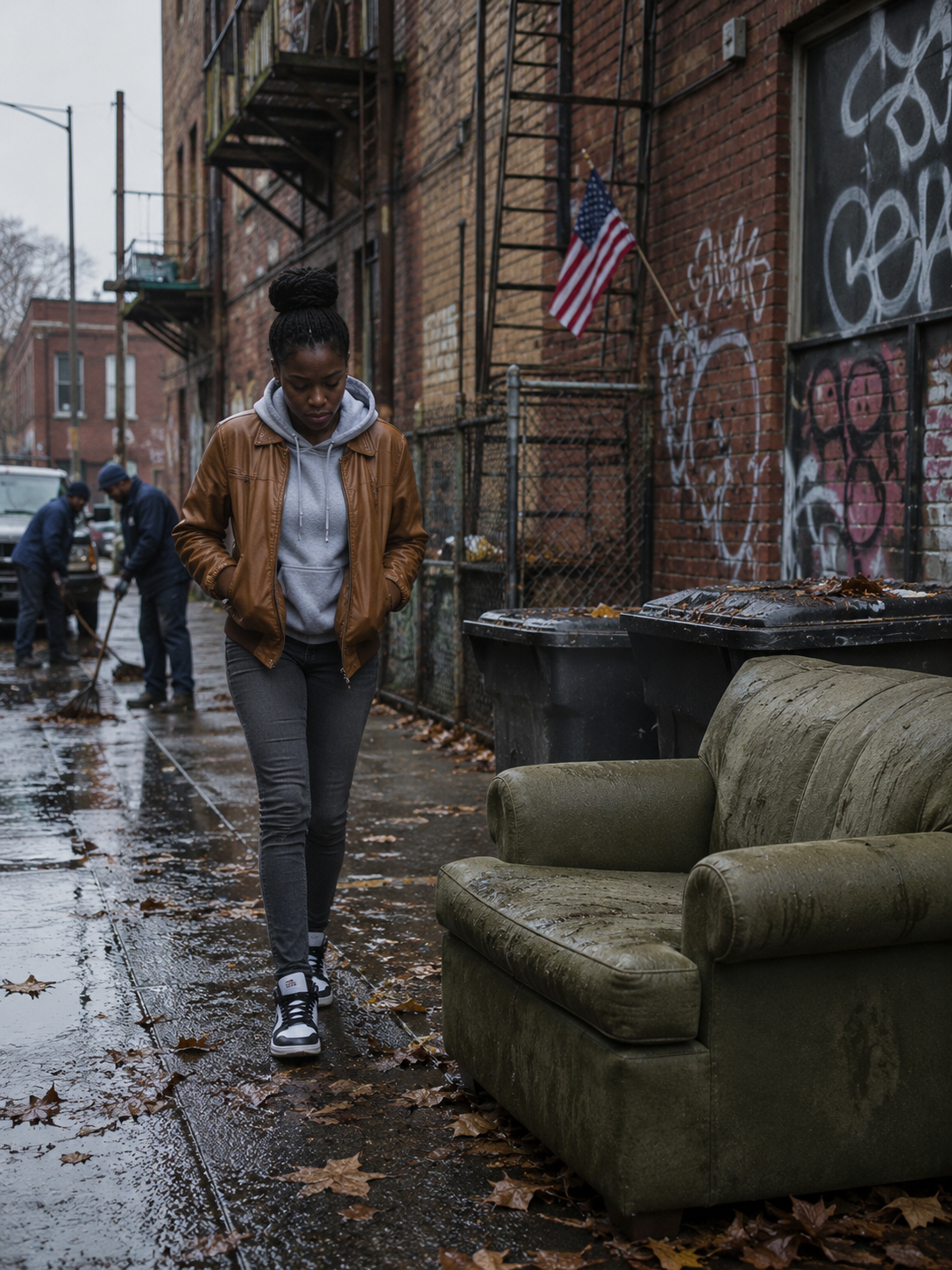 A woman went out to throw out the trash in the evening and found an almost new sofa in the trash. She decided to take it home. At home, she and her