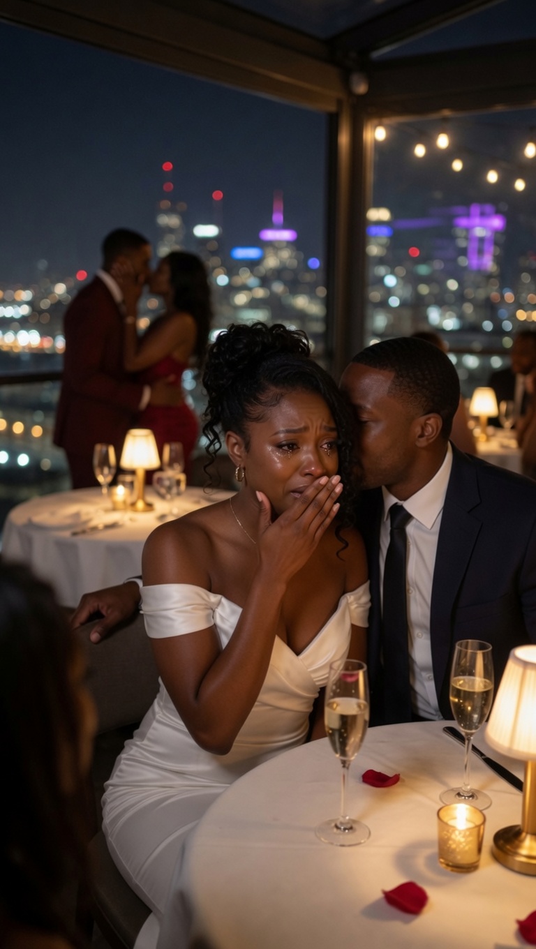 My Husband Texted Me “I’m Stuck At Work. Happy 2nd Anniversary, Babe,” But I Was Sitting Two Tables Away Watching Him Kiss Another Woman Just As I Was About To Confront Him, A Stranger Whispered, “Stay Calm… The Real Show’s About To Start,” Leading To A Shocking Twist That Exposed Secrets, Lies, And Betrayal In Ways I Never Expected