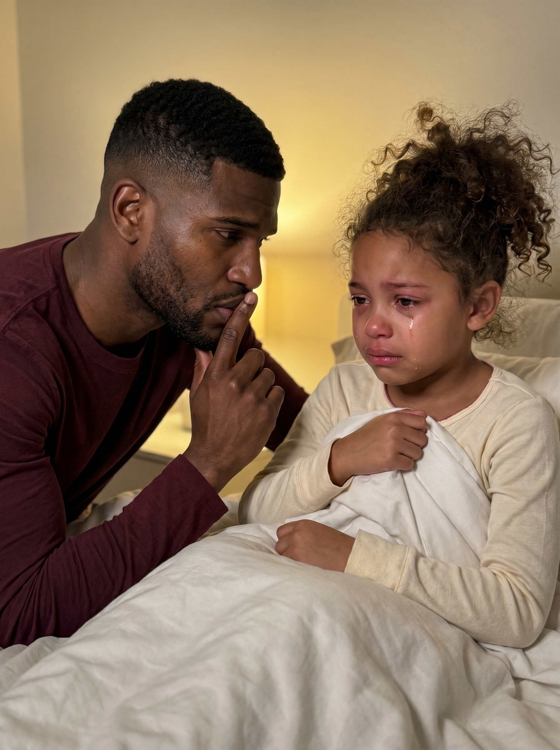 “DAD… MY BACK HU.RTS SO BAD I CAN’T SLEEP. MOM TOLD ME NOT TO TELL YOU.”
