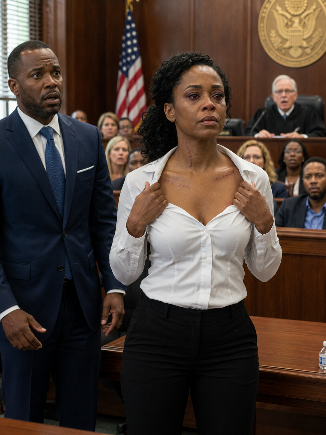 My husband thought I was just a weak housewife, someone he could bruise, silence, and lie about forever. But in court, I stood before the judge, opened my coat, and showed the scars he had explained away. “Objection?” I asked calmly. “Then let me testify.” As a former forensic doctor, I named the impact angle, healing timeline, and weapon type—until every sentence of his story collapsed.