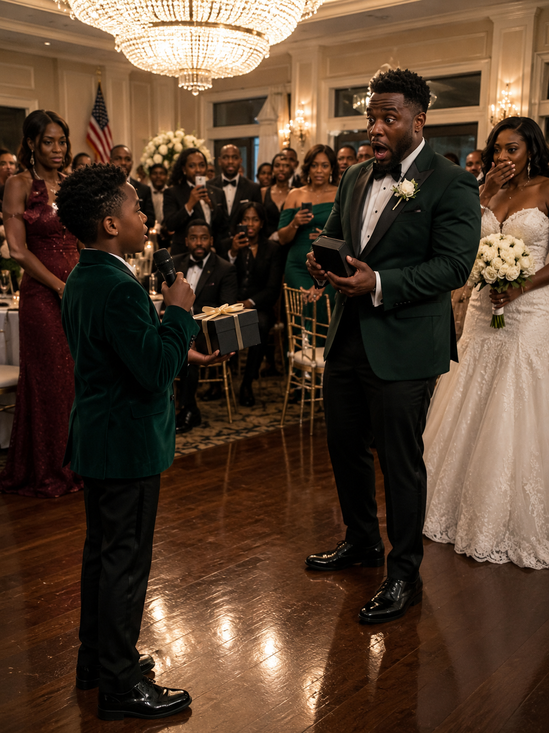 My ex-husband cheated on me, left me and our son, and still invited us to his wedding. During his speech, he laughed and said, “Leaving that trash was the best decision of my life!” The crowd burst into laughter. Then my son calmly took the microphone. “I brought a special gift for you, Dad,” he said, handing him a box. When my ex opened it, his scream silenced the entire room.