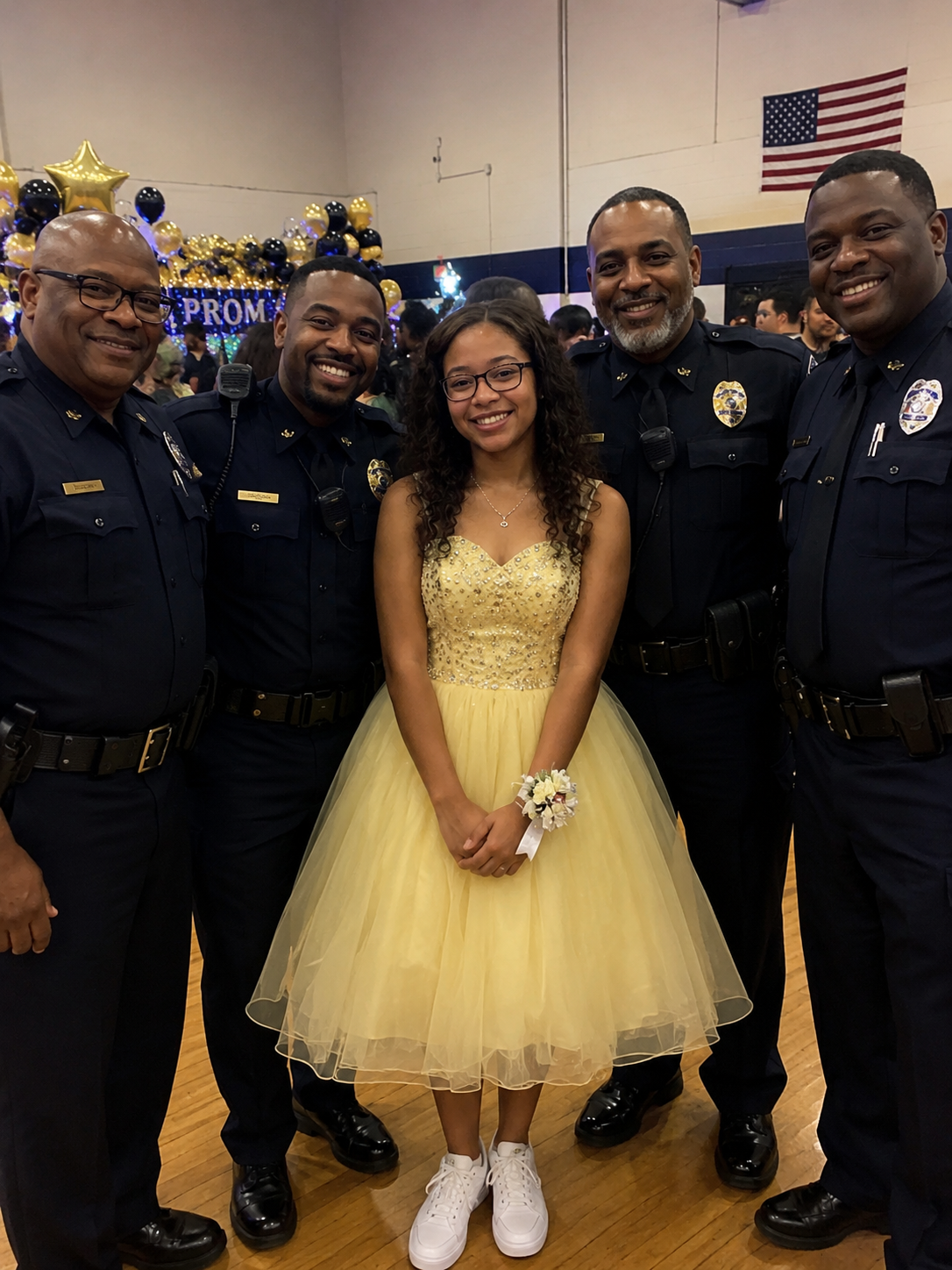 After My Husband Passed Away, I Went to the Father-Daughter School Dance in His Place – My Daughter's Classmates Laughed Until 5 Officers Walked Into the Hall