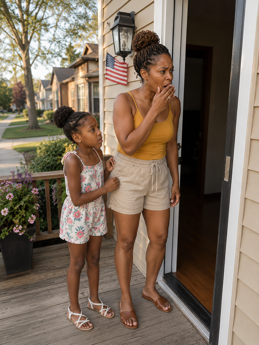 My husband had been staying at his mother’s house to look after her. Wanting to surprise him, I arrived with our 7-year-old daughter without telling him first. When we reached the house, the front door was slightly open. My daughter peeked inside, then gently pulled my sleeve and whispered, “Mom… look. But be quiet.”