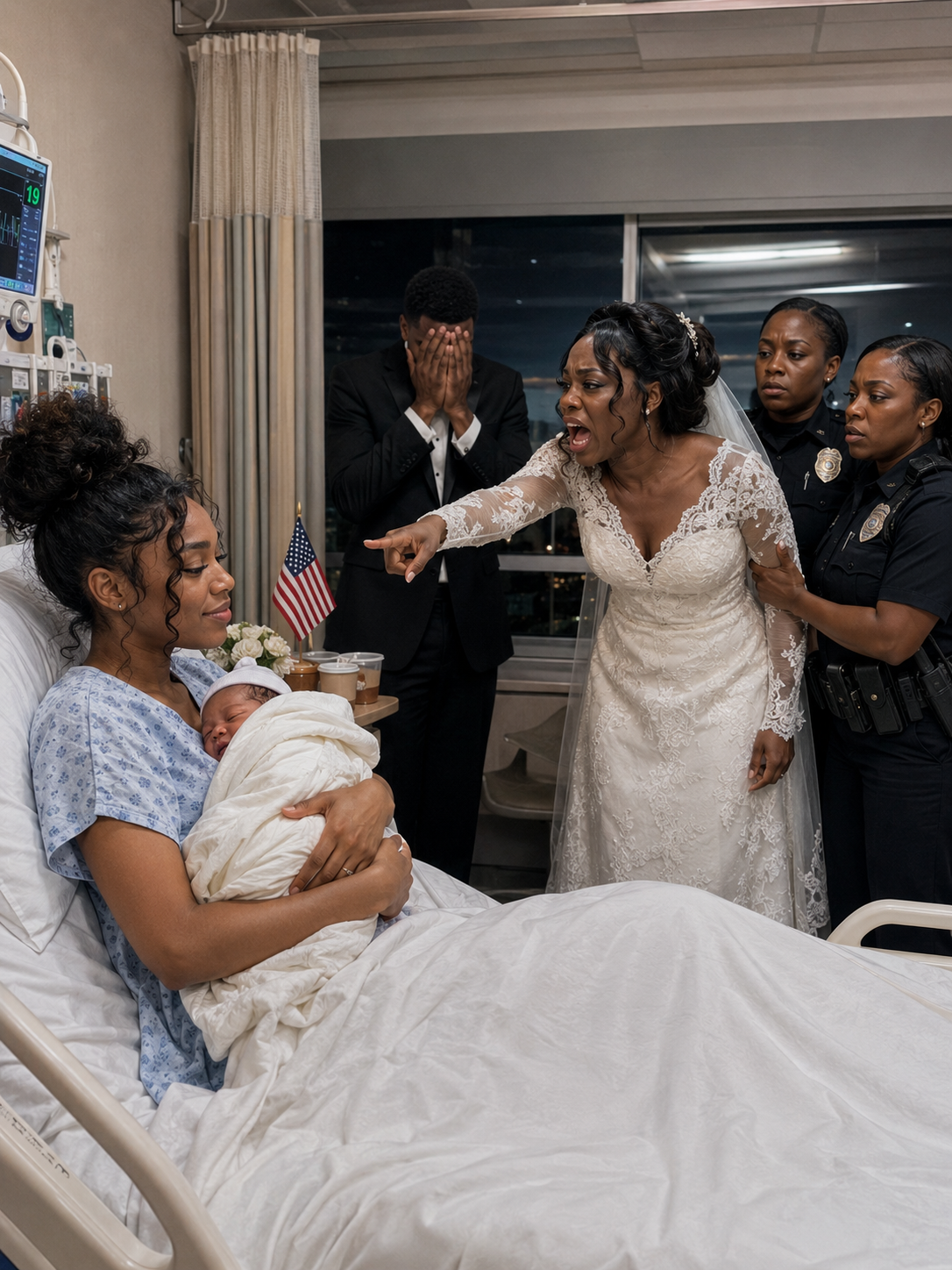 Two hours after my ex-husband said “I do,” he walked into my hospital room with his bride still wearing her wedding dress. I had just given birth. He wasn’t there to meet our daughter. He was there to make me sign an NDA. But ten minutes later, his face went pale, his new bride looked terrified, and neither of them was prepared for what came next…