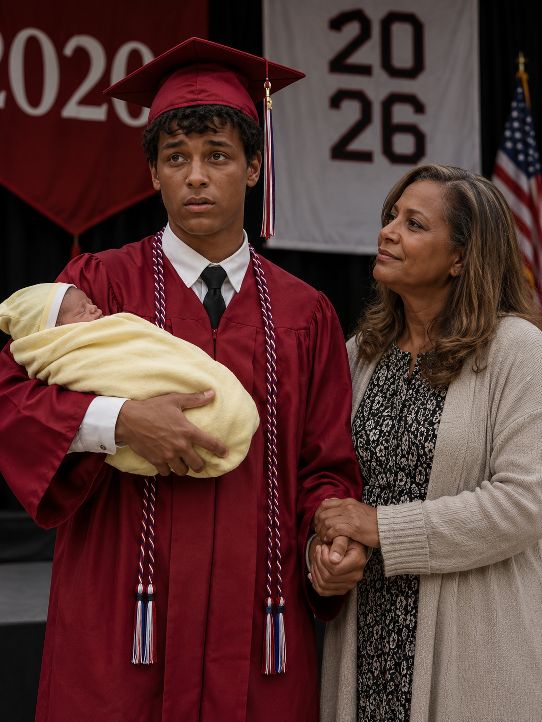 My Son Walked Onto the Graduation Stage Holding a Newborn and My 58-Year-Old Best Friend's Hand – What He Said Into That Microphone Made Me Drop My Purse