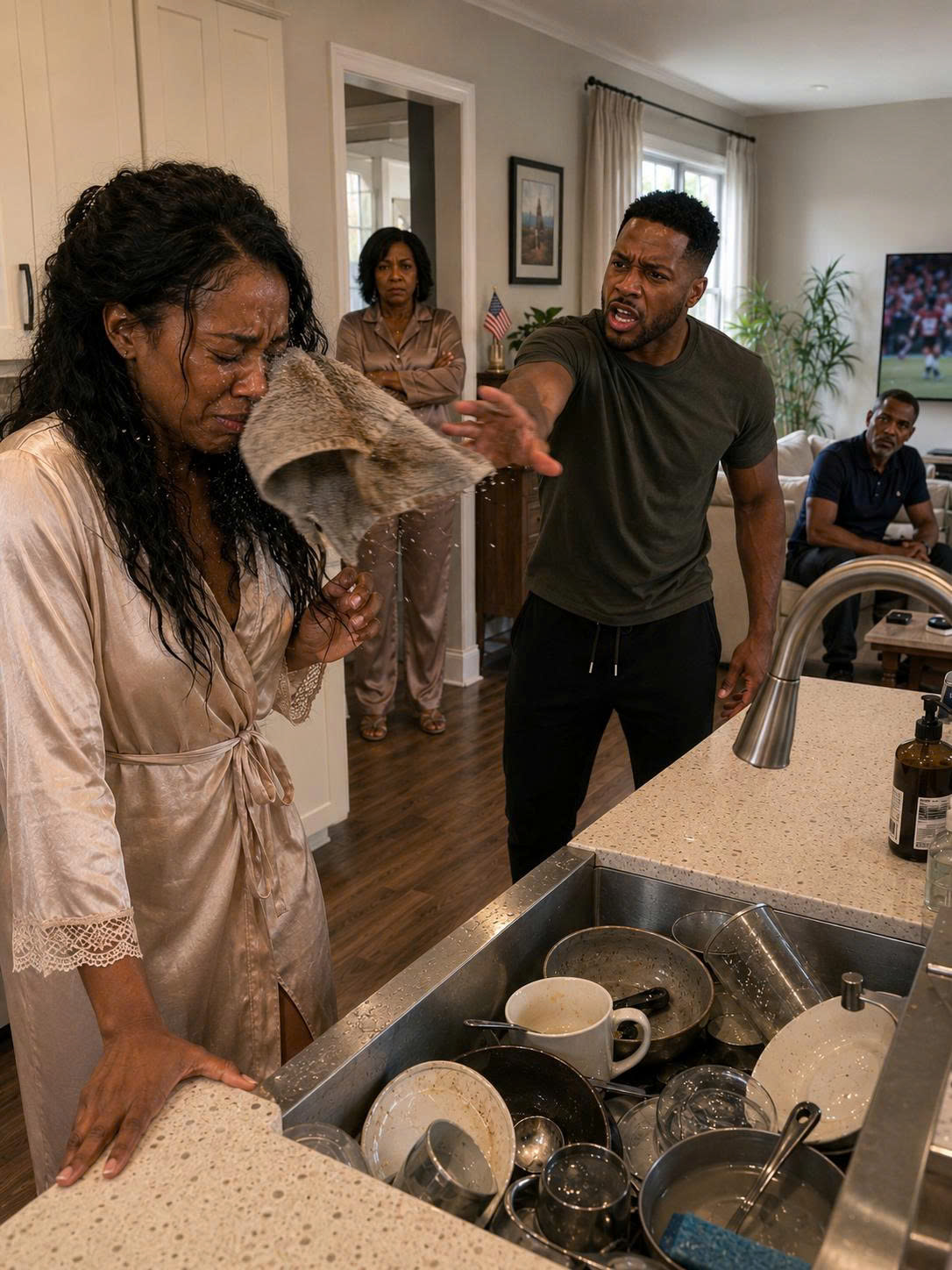 ON THE FIRST DAY OF OUR MARRIAGE, MY HUSBAND THREW A GREASY DISHCLOTH IN MY FACE AND SAID, "FROM NOW ON, YOU'RE MY FAMILY'S MAID." I SMILED, LEFT MY WEDDING RING ON THE TABLE, AND WALKED OUT WITH MY SUITCASE. THAT NIGHT, WHEN THEY WENT LOOKING FOR THE $650,000 FROM THE WEDDING, THEY DISCOVERED SOMETHING THAT LEFT THEM COMPLETELY SPEECHLESS.