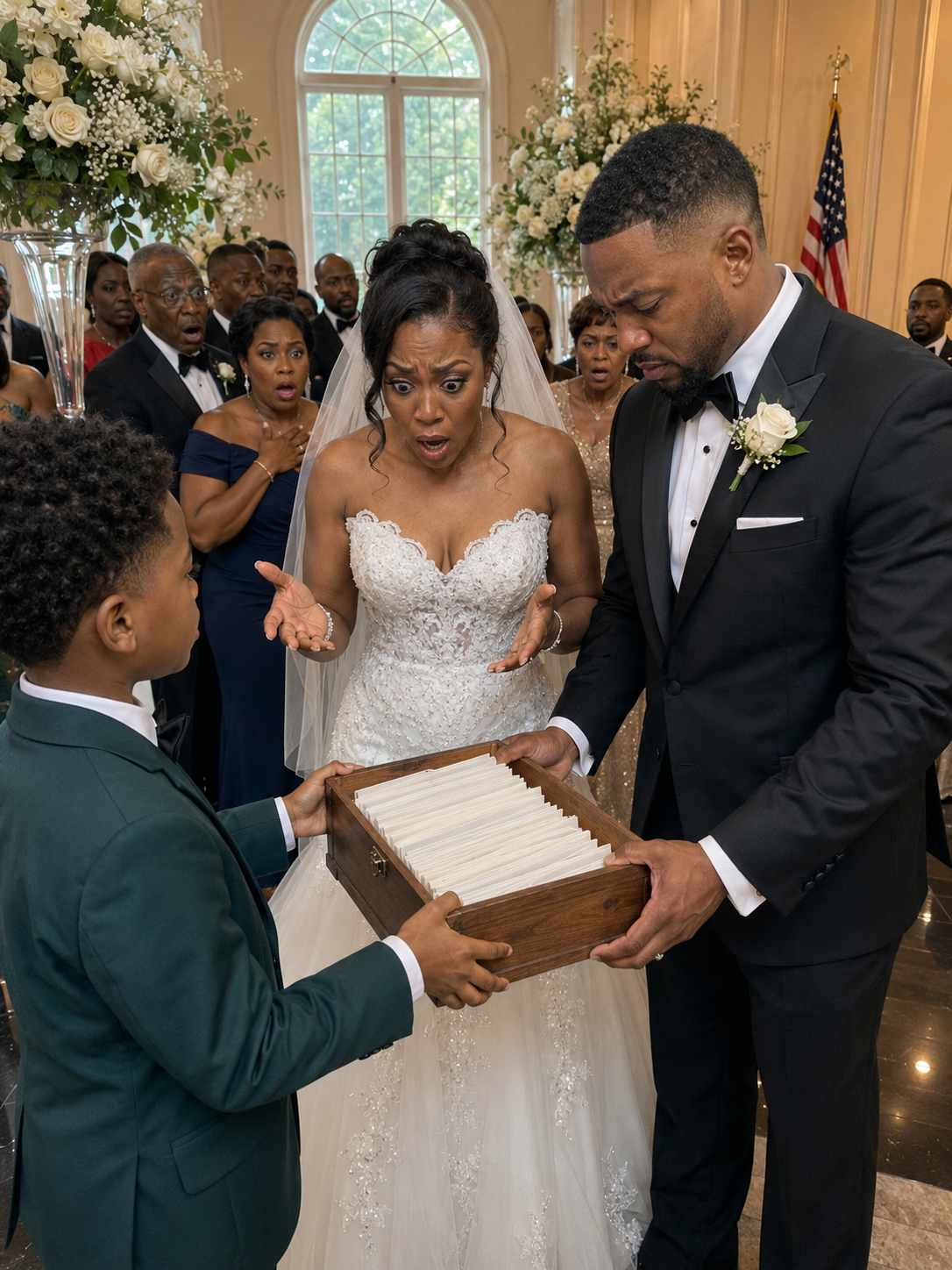 My Ex-Husband Invited Our Eleven-Year-Old Son To His Wedding So Everyone Would Believe He Was A Devoted Father. Moments Before The Ceremony, Oliver Handed Him A Wooden Box Filled With Broken Promises And Financial Records. When The Bride Read The Pages, She Removed Her Ring And Canceled The Wedding.