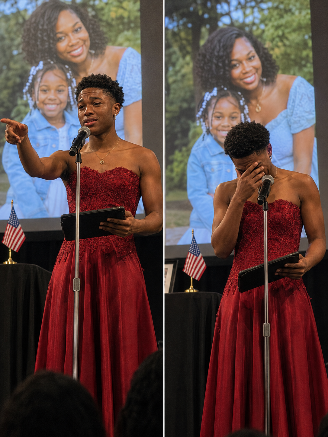 My Son Walked Across the Graduation Stage in a Bright Red Dress While the Auditorium Giggled — He Did It for Me. And I Begged Him Not To