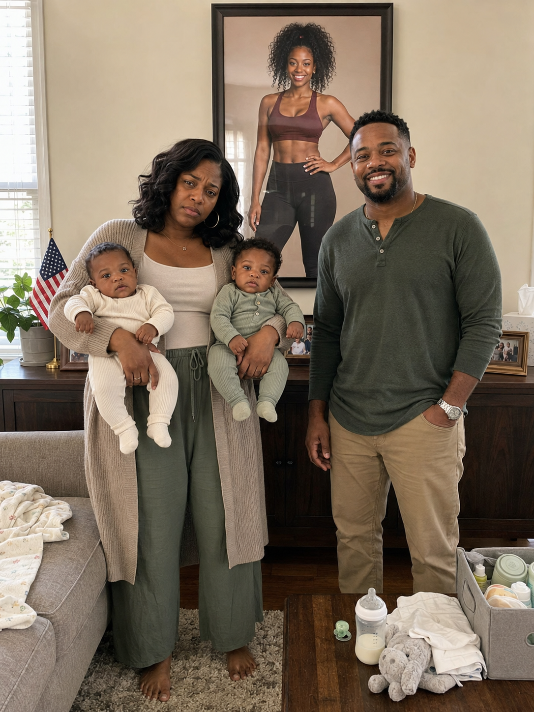AFTER I GAINED WEIGHT FROM HAVING TWINS, MY HUSBAND GAVE ME AN AI PORTRAIT OF MYSELF AS AN XS-SIZE MODEL, SAYING, "I'M WAITING FOR YOU TO LOOK LIKE THIS AGAIN." — the next day, he came home and froze when he saw my gift for him.
