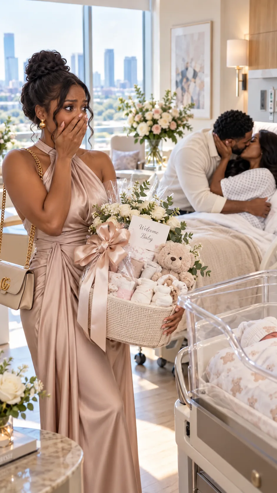I brought a gift basket to the hospital and heard my husband tell my sister that their son would carry his name — and that I would be paying for it without ever knowing.