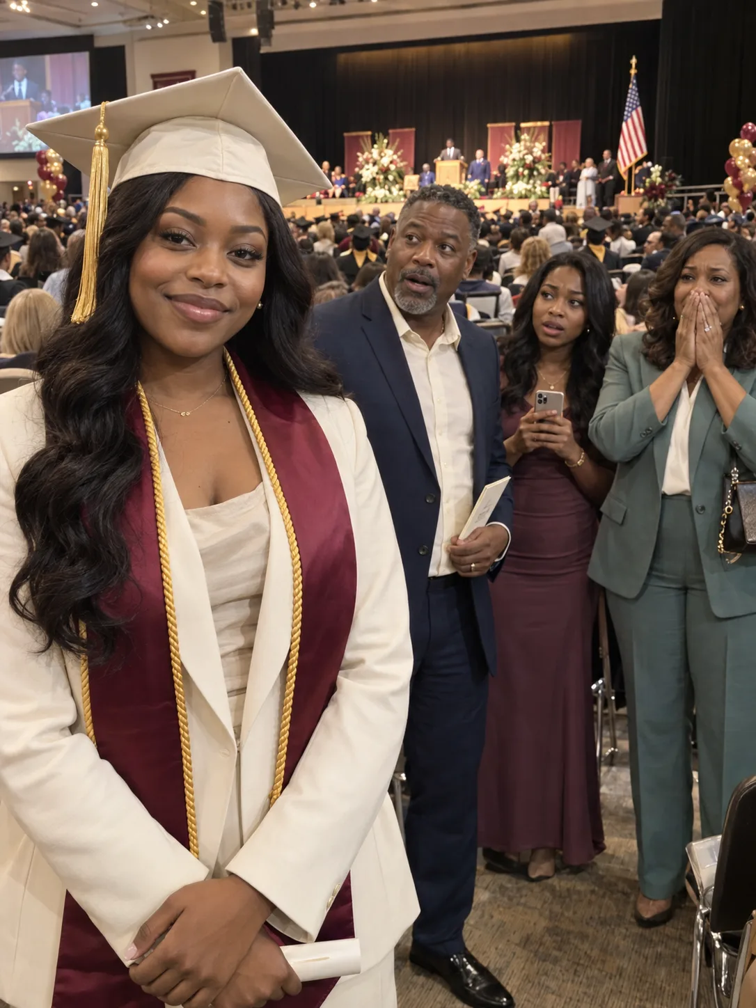 My parents told me to take the bus to my own graduation because they were busy collecting my sister's brand-new Tesla — then the dean took the microphone and said my name, and my father nearly dropped his program.
