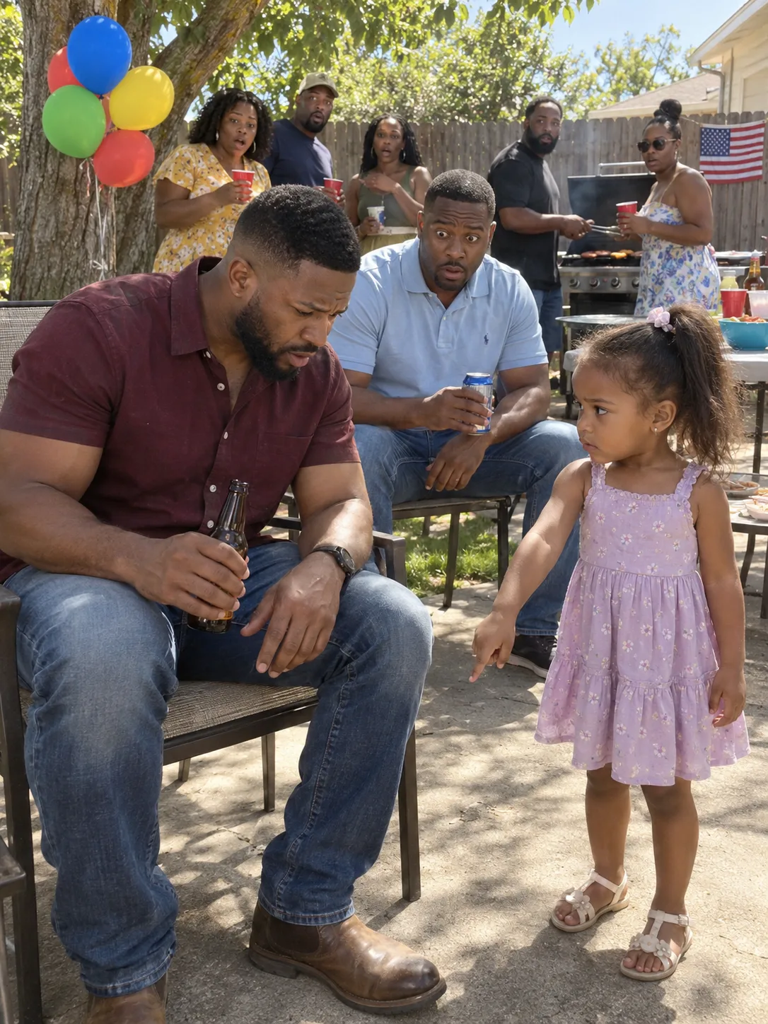 At my husband's birthday, my 3-year-old daughter pointed at my husband's best friend's shoe and said, "Daddy cries there!" — I smiled until I realized what she meant.