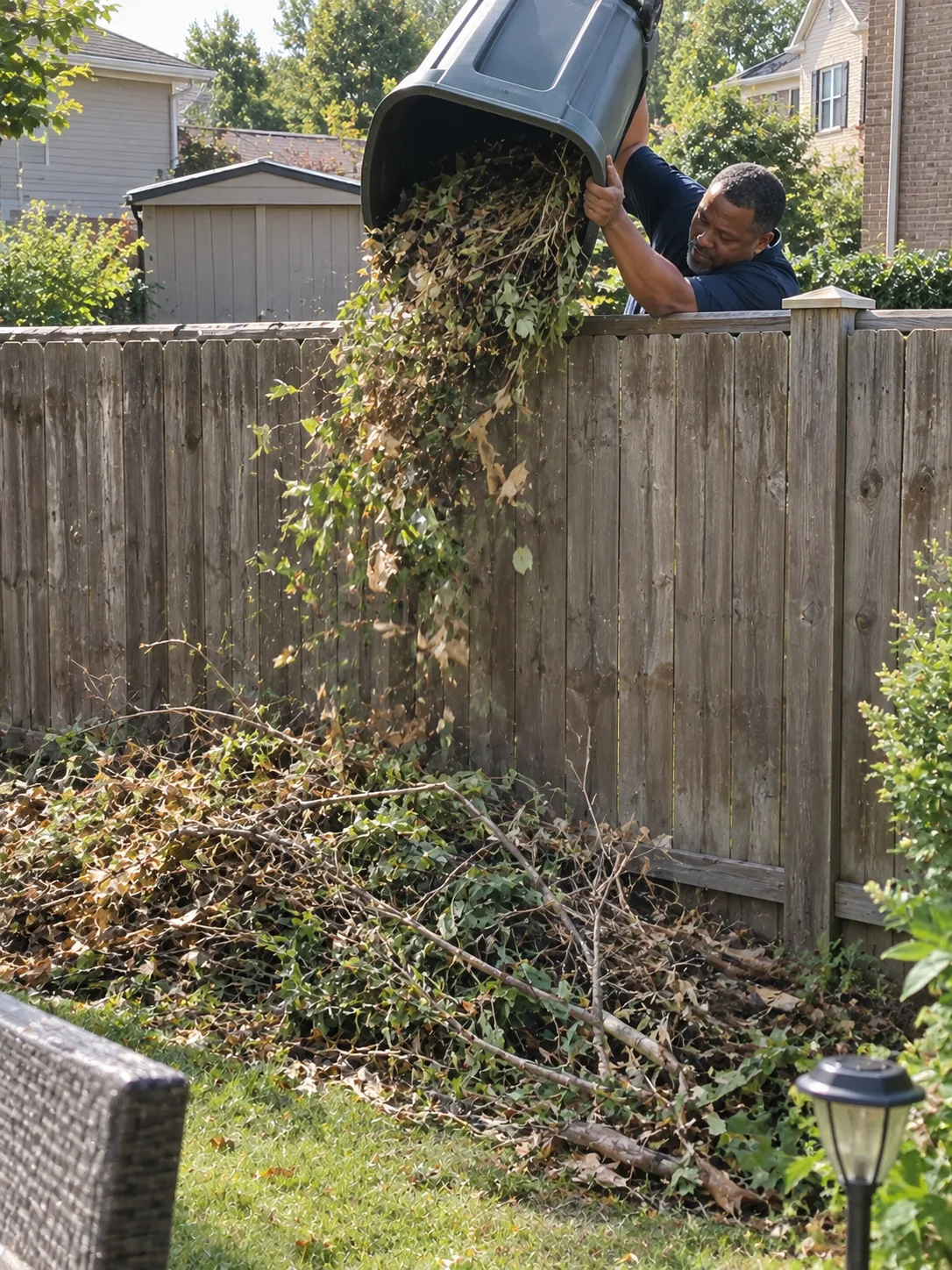 My brother-in-law kept tipping his grass clippings over the fence into my garden — so I bought a composter and thanked him for it.