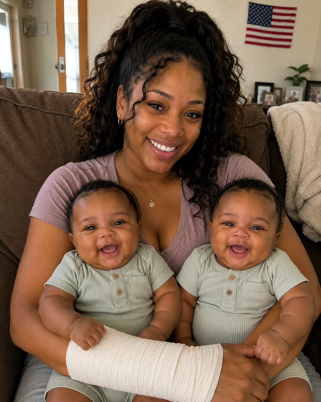 I broke my arm and asked my husband to help me with our 5-month-old twins