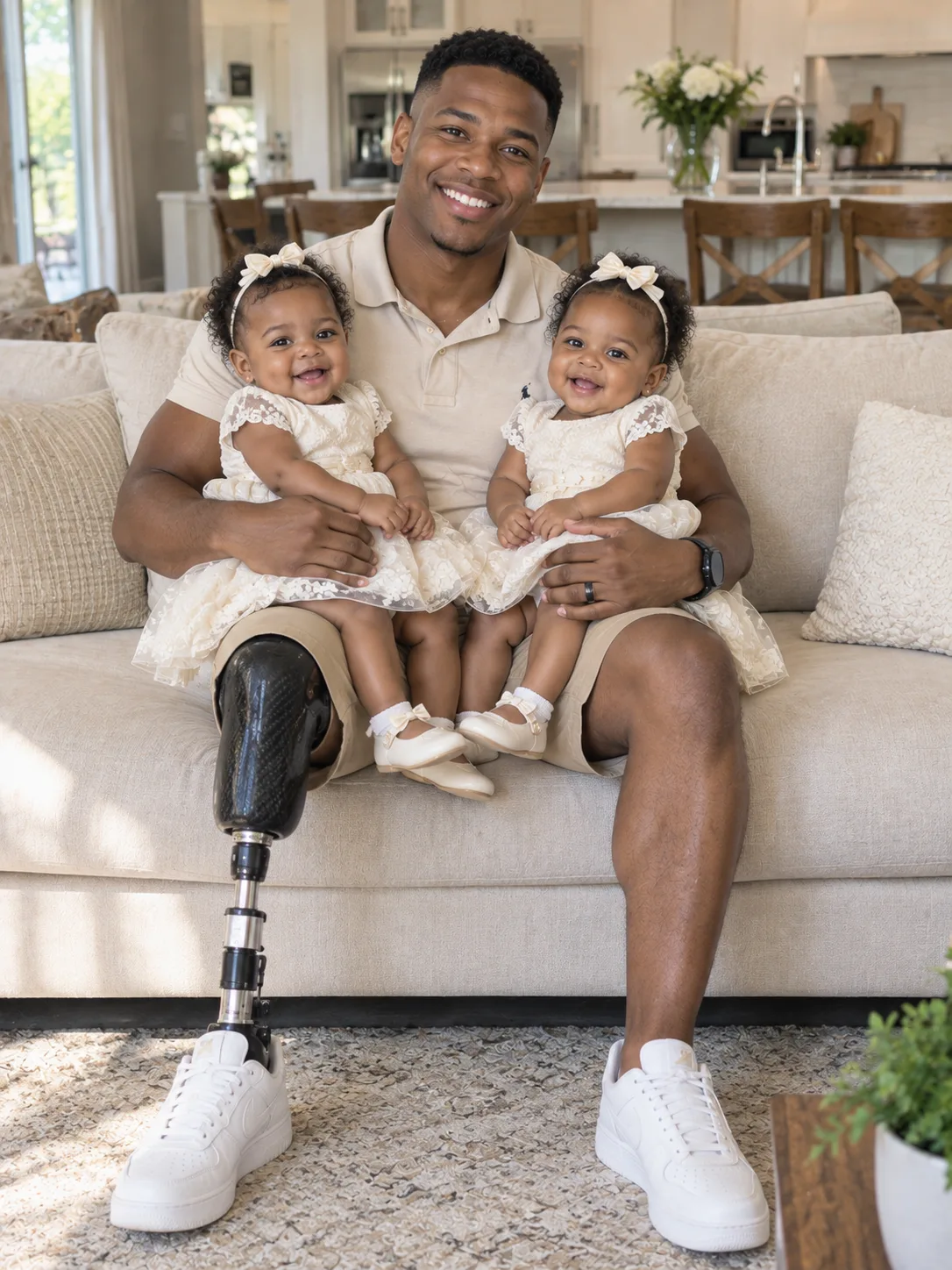 I came home with a prosthetic leg to find my wife had gone and left me with our newborn twins — three years later I found one document with both their names on it.
