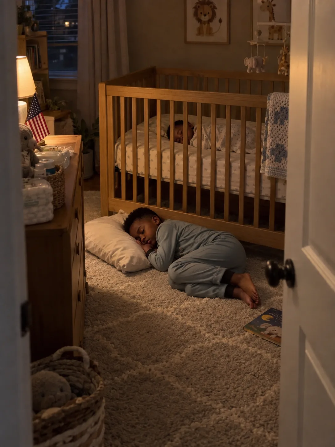 My 7-year-old son began sleeping under his newborn sister's crib—when I overheard what he whispered to her at 2 A.M., I went pale.