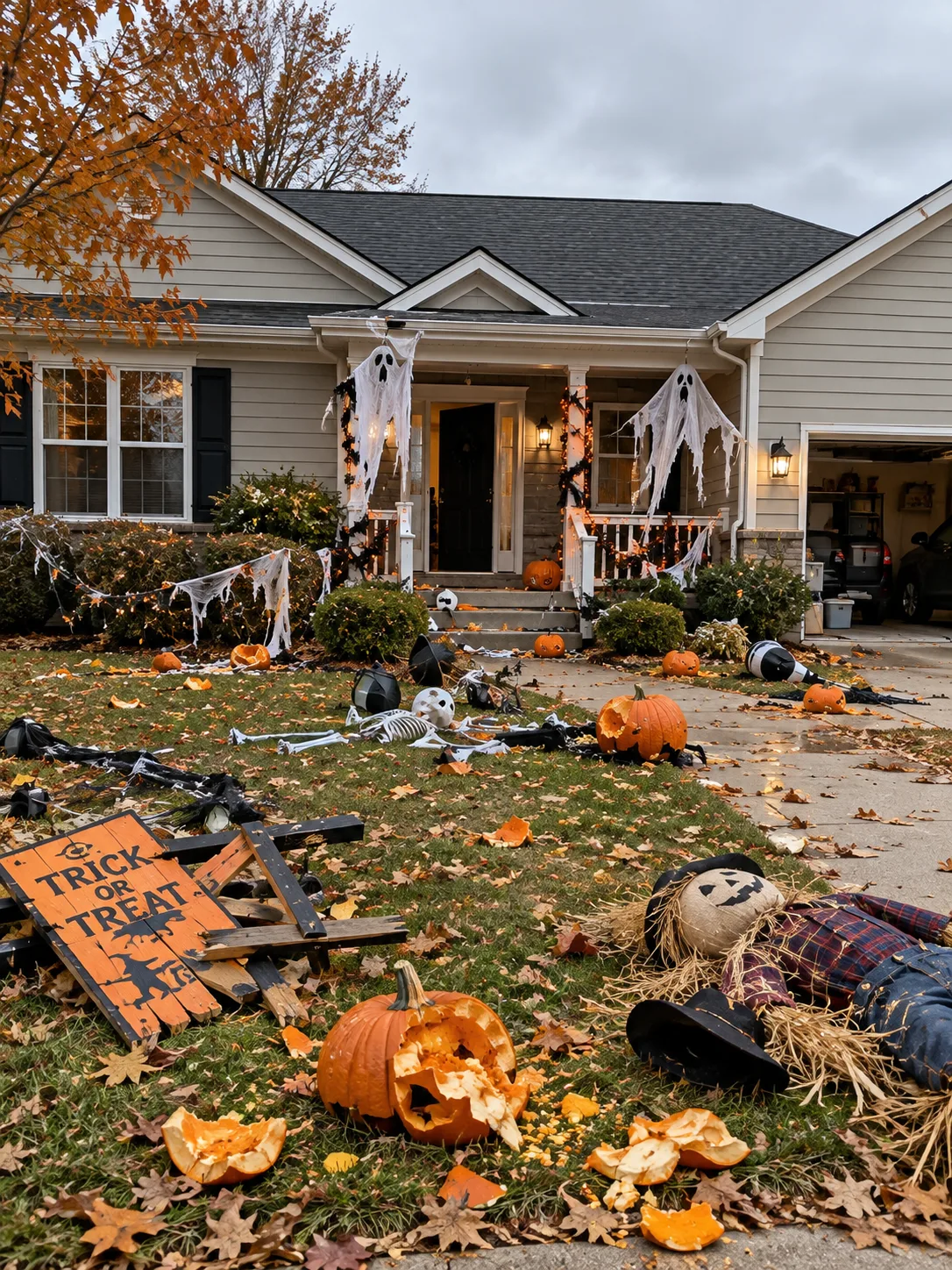 My neighbor destroyed all my Halloween decorations because they "ruined her view