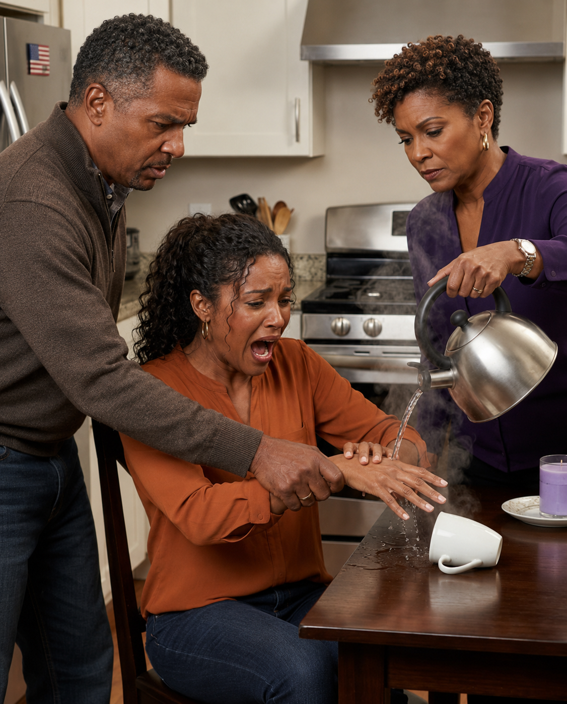 Three days before I married a schoolteacher my parents hated, my mother burned my ring hand with boiling water. -0198t