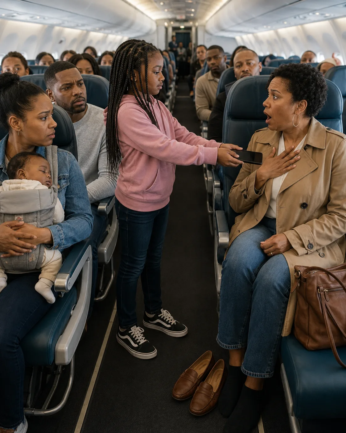 A Woman Took the Seat I Paid for and Told Me to “Control My Kids”—Twenty Minutes Later, My Daughter Held Up Something That Made Her Face Turn White-0198t