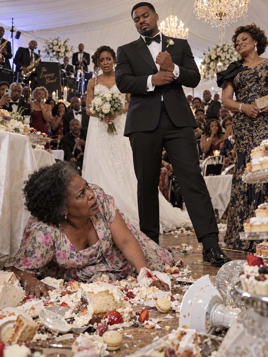 At my daughter's wedding my new son-in-law put me into the dessert table in front of two hundred people because I would not sign over her father's orchard. I went outside and rang a number I had not used in two years.