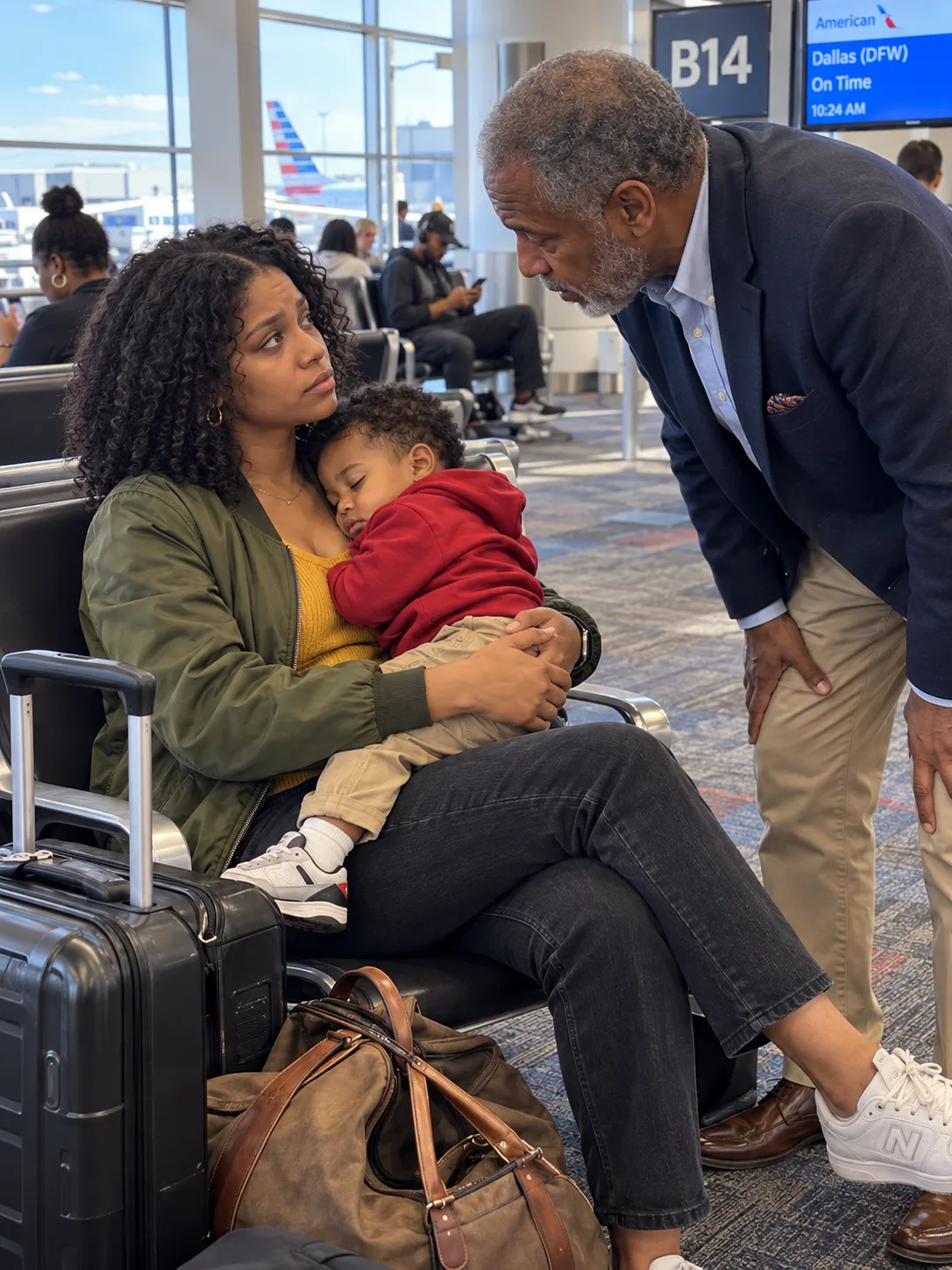 I came home early from London and found my widowed daughter-in-law on a bench at the airport with three suitcases, my sleeping grandson, and a one-way ticket my sister had bought for her.