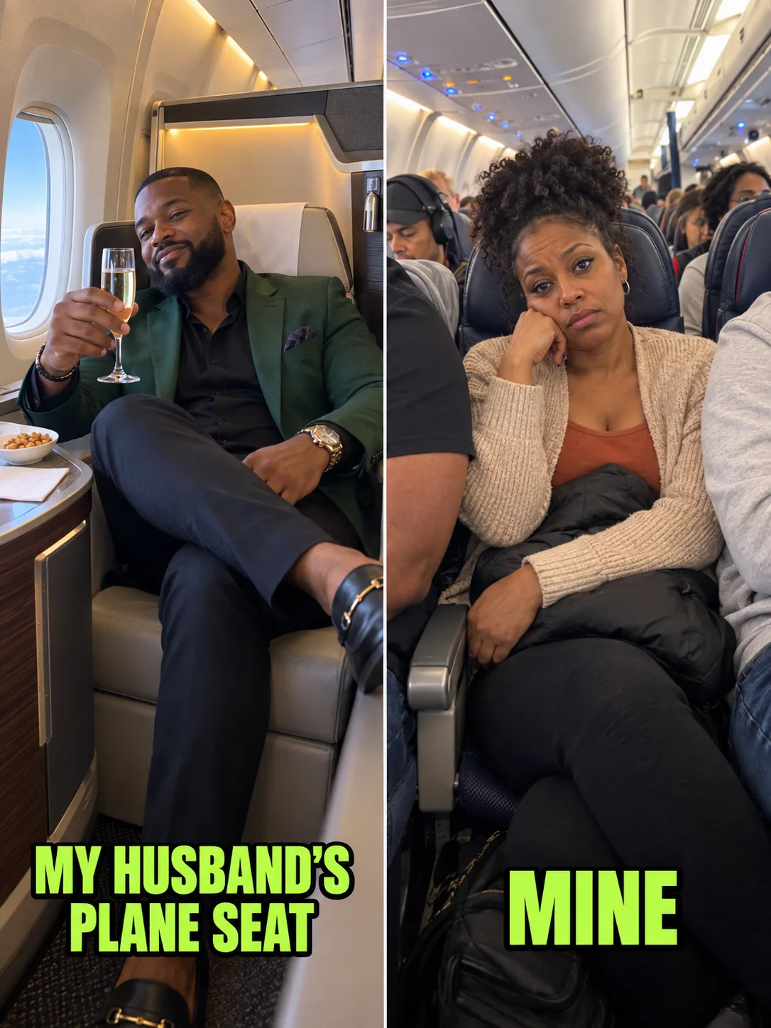 My husband put himself in first class and me in row thirty-four on our twenty-fifth anniversary. Four hours into that flight the captain asked for me by name.