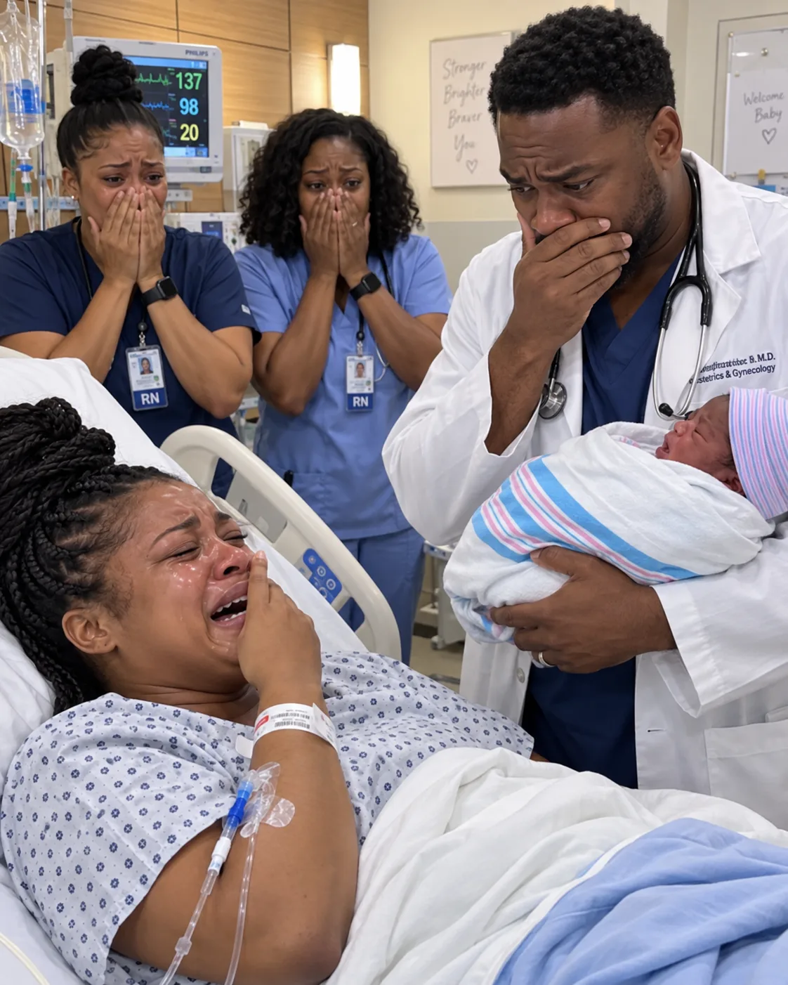 I gave birth alone after my ex-husband said I was no longer his problem. Ten minutes later the doctor looked at the baby, burst into tears, and asked who the father was.