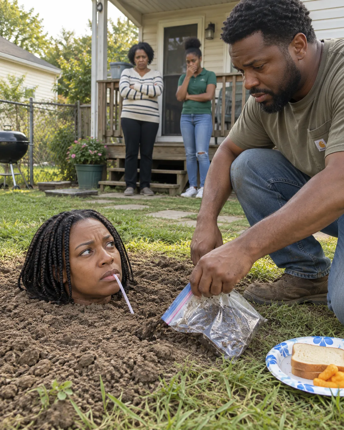 My husband put me in the ground up to my neck while I was pregnant, and his mother and sister sat on the porch and laughed. Then a voice came from the phone I'd hidden under the soil: "We have your location."